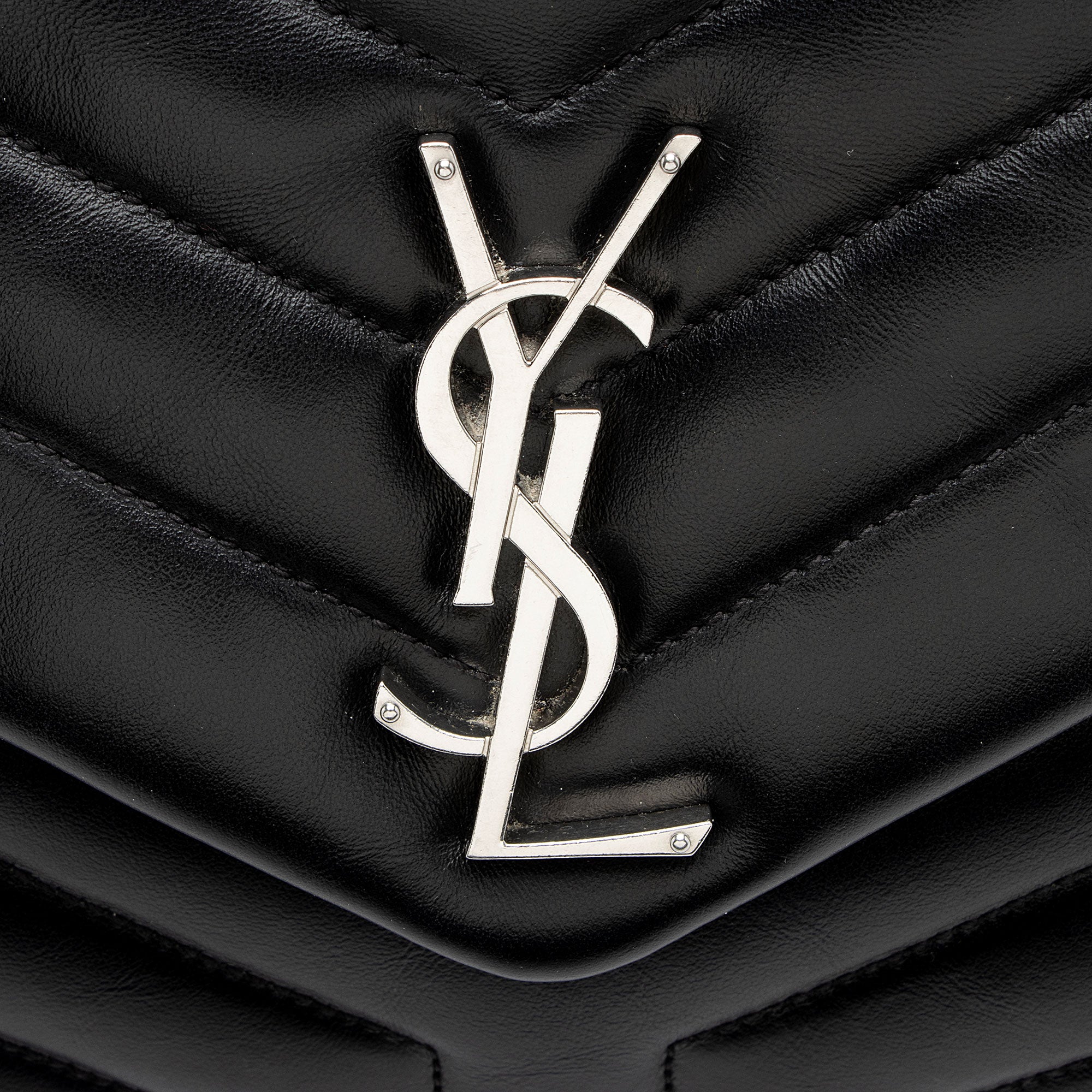 Saint Laurent Matelasse Calfskin Monogram LouLou Chain Medium Shoulder Bag