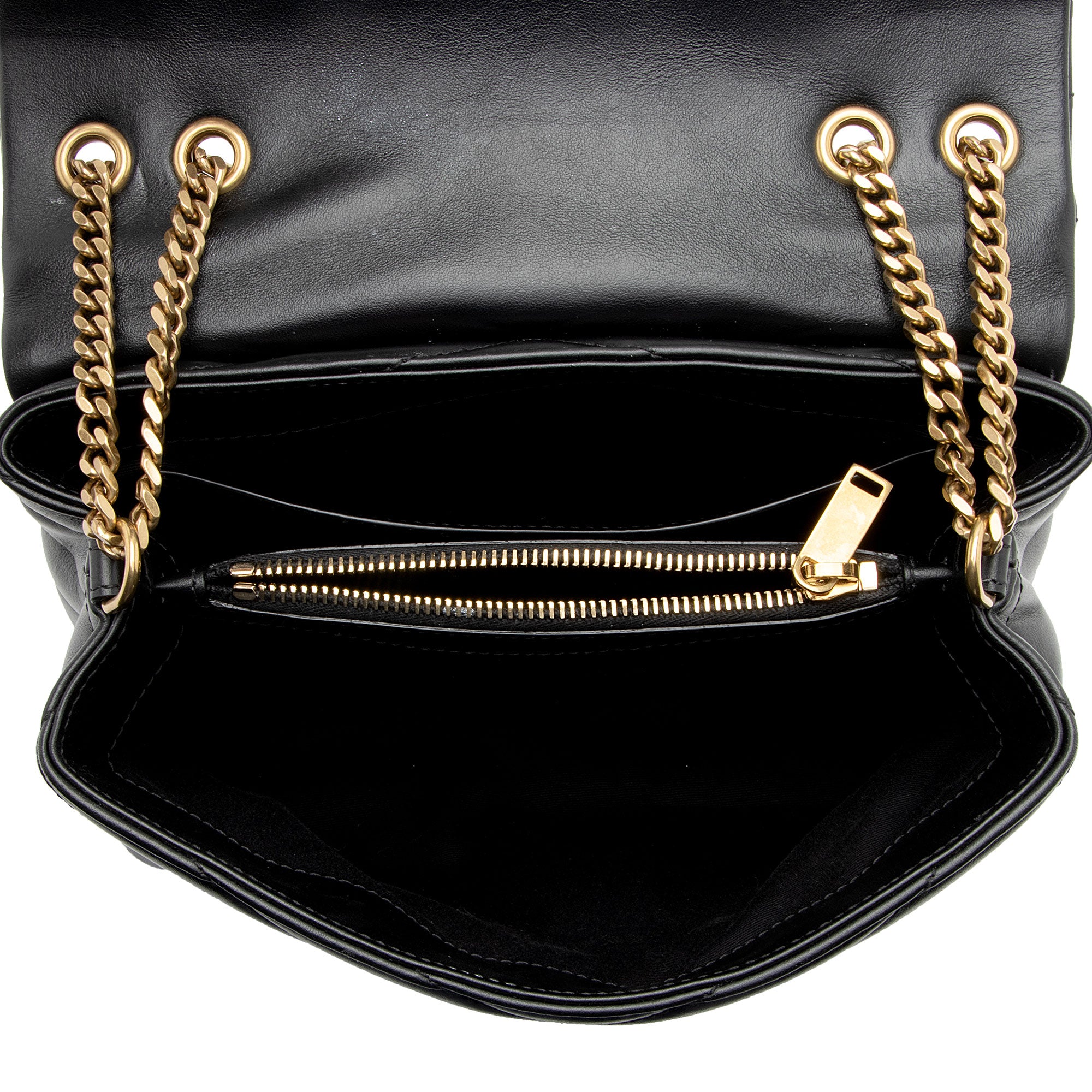 Saint Laurent Matelasse Calfskin Monogram LouLou Chain Small Crossbody (SHF-8o8aXB)