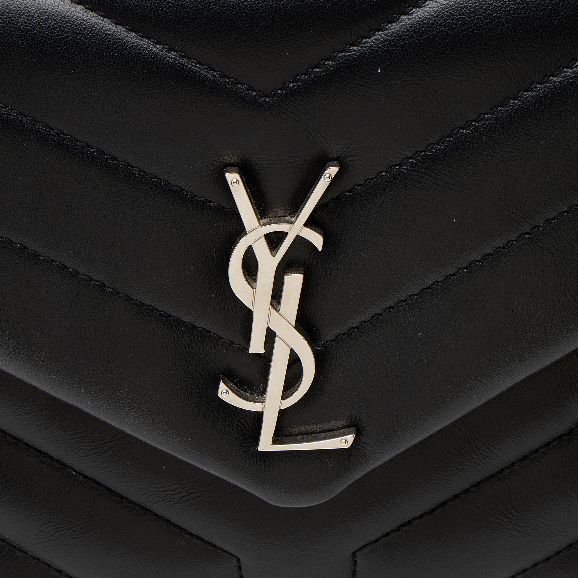 Saint Laurent Matelasse Calfskin Monogram LouLou Chain Small Shoulder Bag