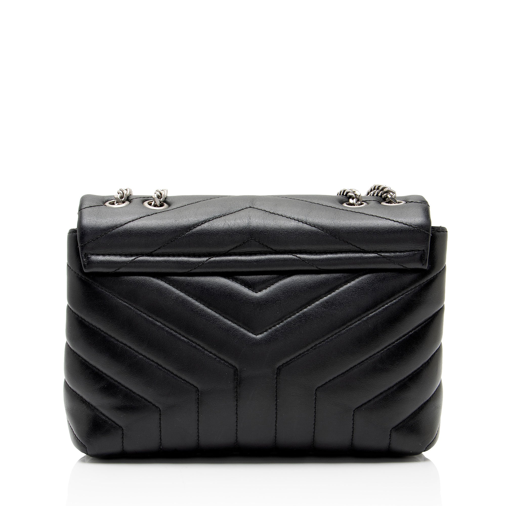 Saint Laurent Matelasse Calfskin Monogram LouLou Chain Small Crossbody