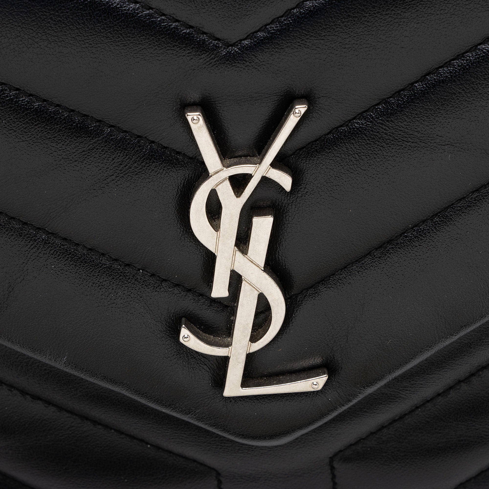 Saint Laurent Matelasse Calfskin Monogram LouLou Chain Small Crossbody