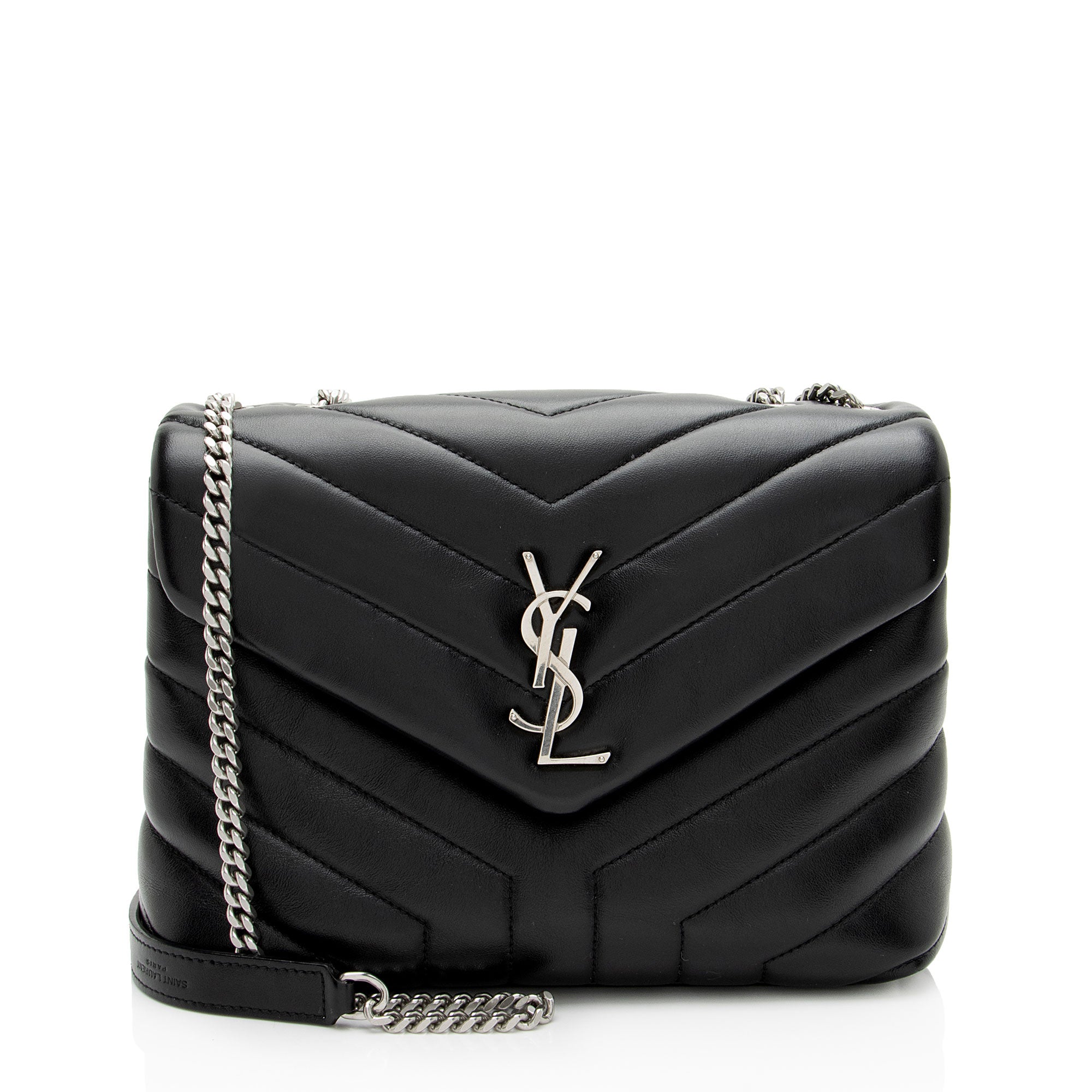 Saint Laurent Matelasse Calfskin Monogram LouLou Chain Small Shoulder Bag