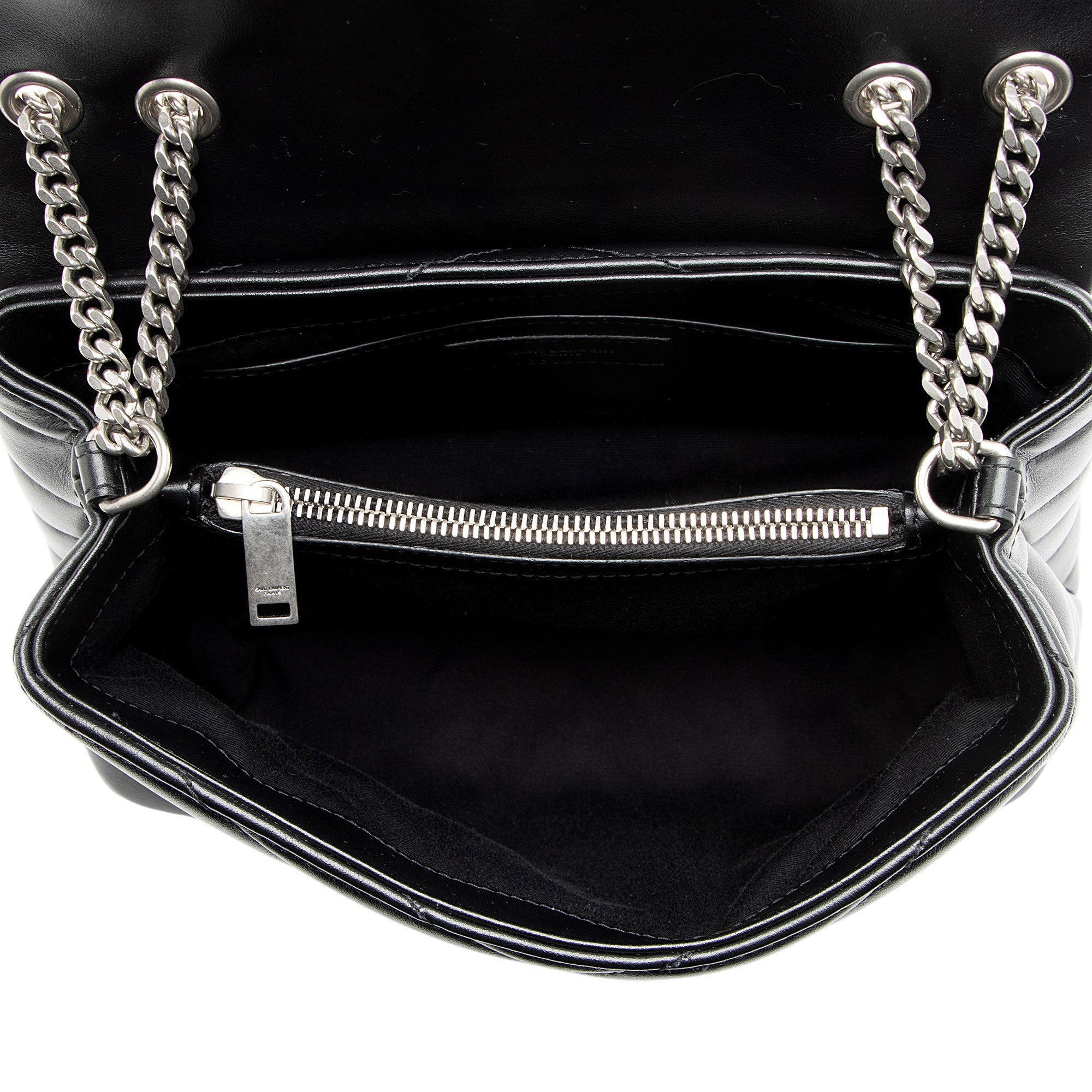 Saint Laurent Matelasse Calfskin Monogram LouLou Chain Small Shoulder Bag