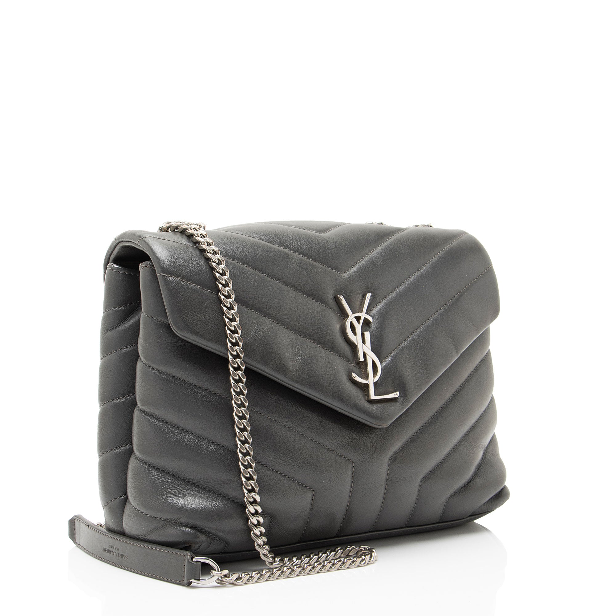 Saint Laurent Matelasse Calfskin Monogram LouLou Chain Small Shoulder Bag