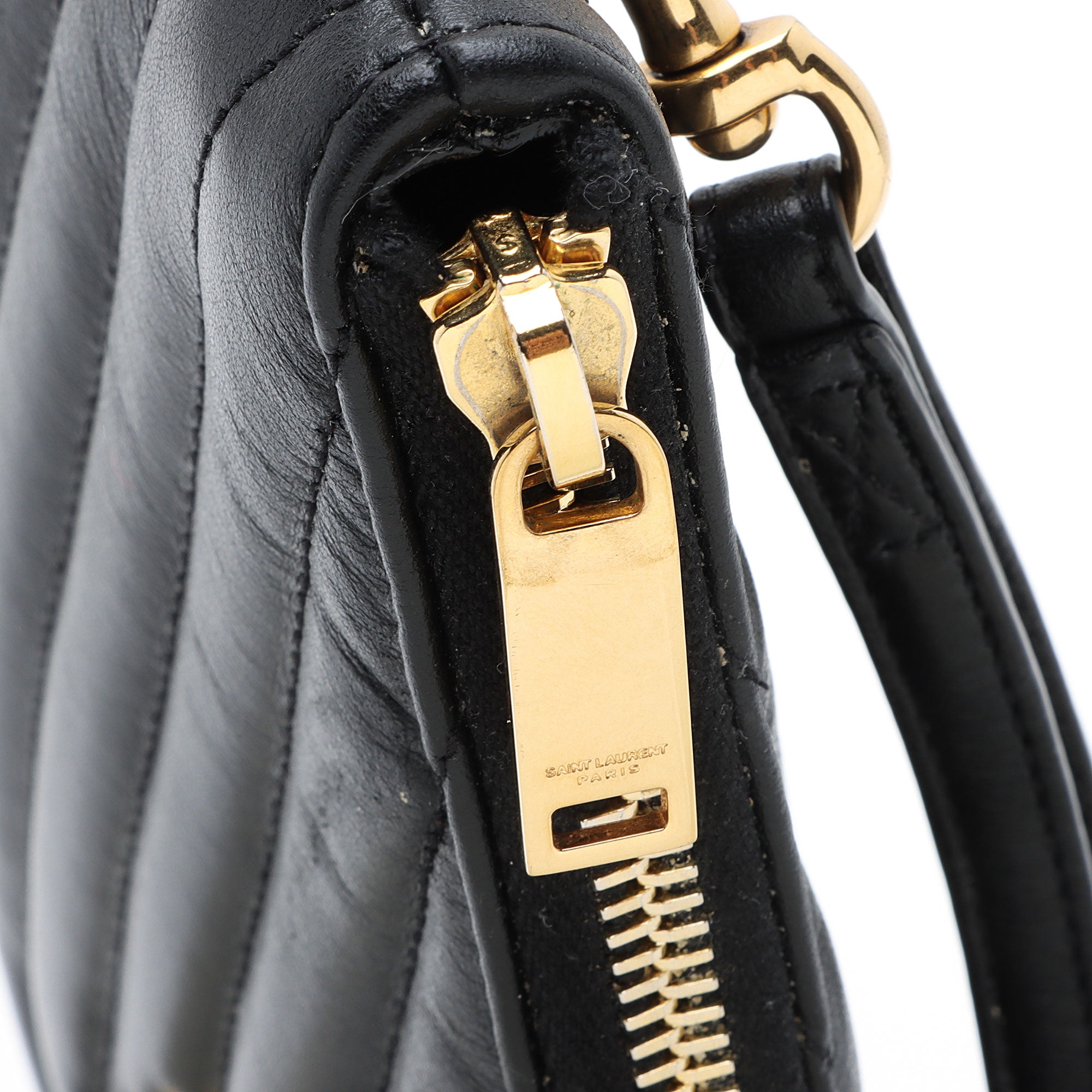 Saint Laurent Matelasse Calfskin Monogram Small Wristlet