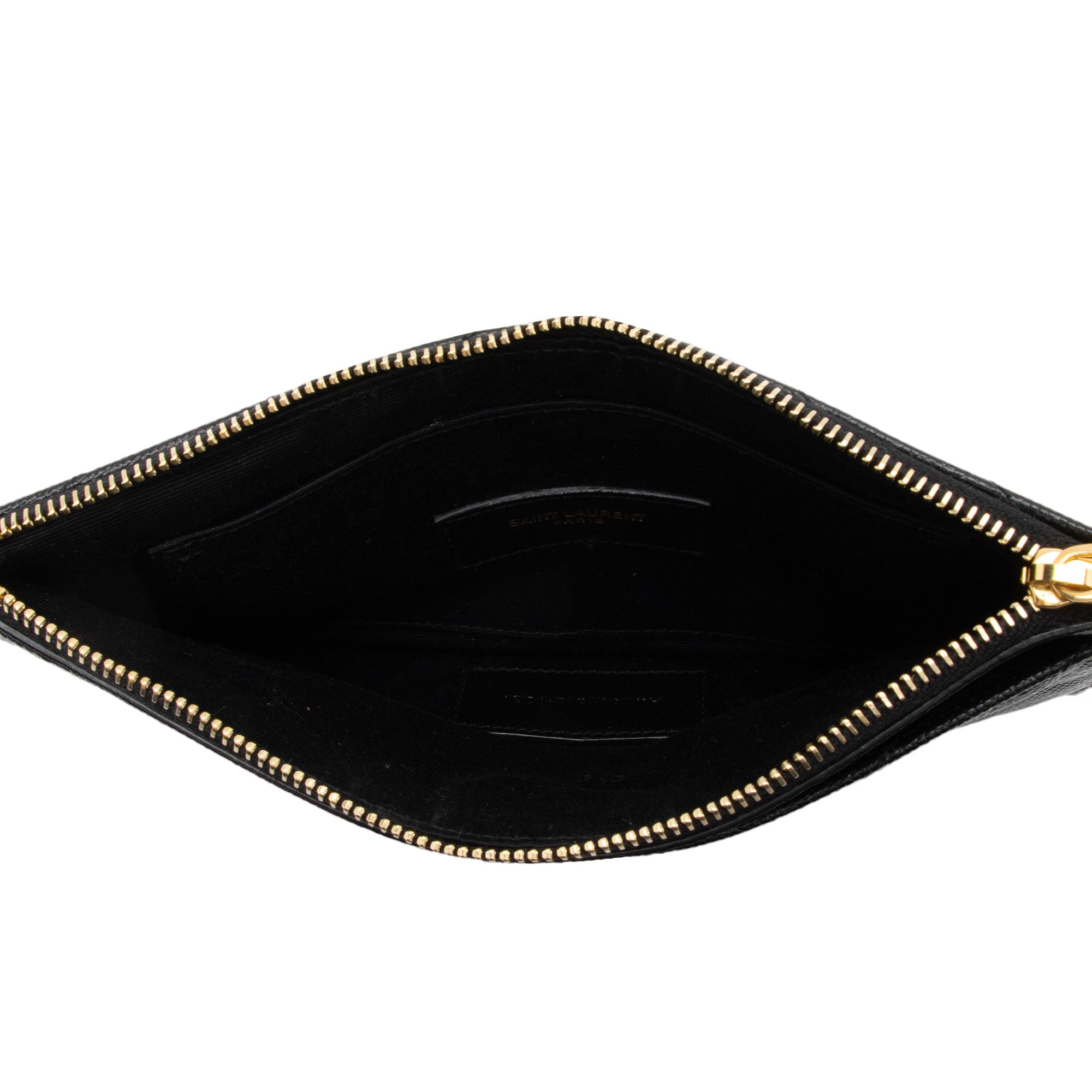Saint Laurent Matelasse Grain de Poudre Monogram Bill Pouch (SHF-mP6iOM)