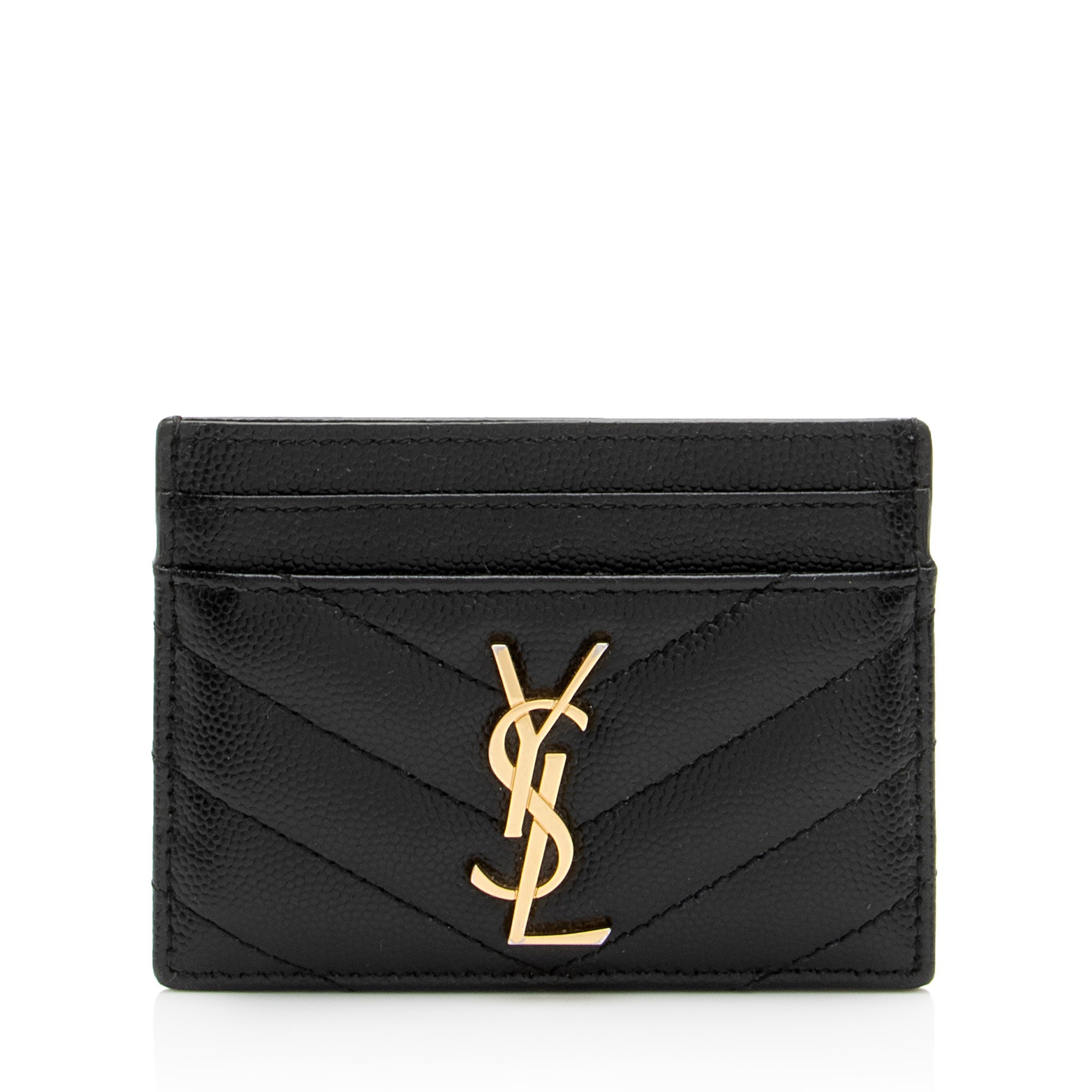 Saint Laurent Matelasse Grain de Poudre Monogram Card Case