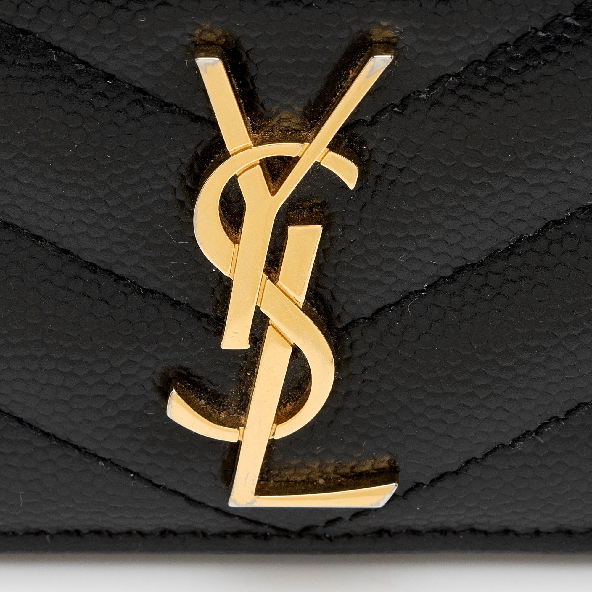 Saint Laurent Matelasse Grain de Poudre Monogram Card Case
