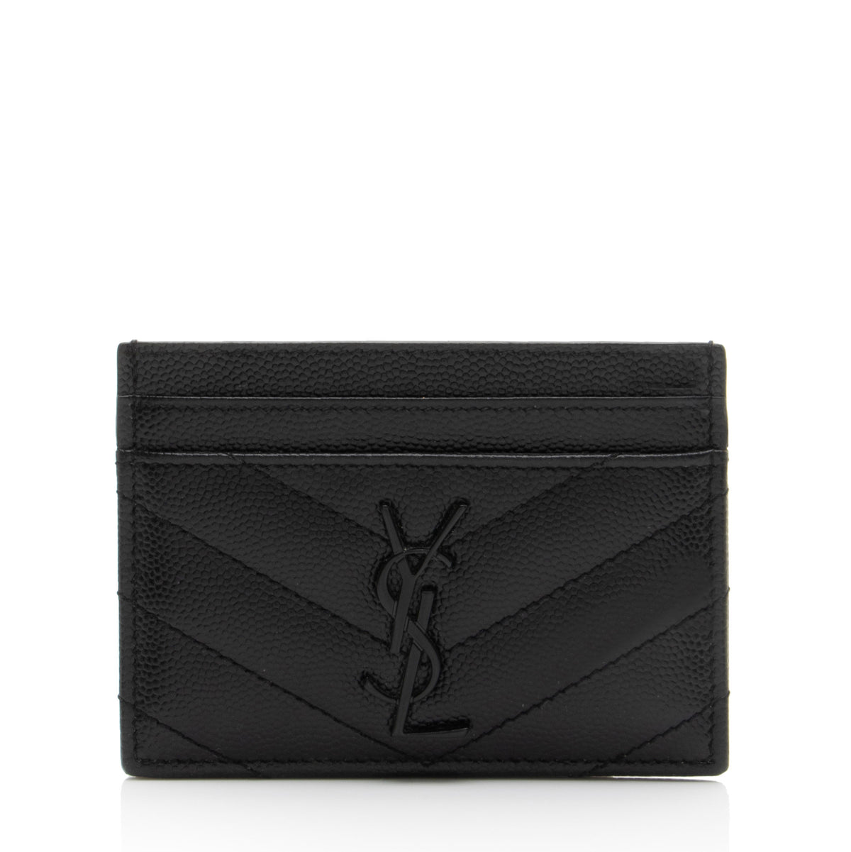 Saint Laurent Matelasse Grain de Poudre Monogram Card Case