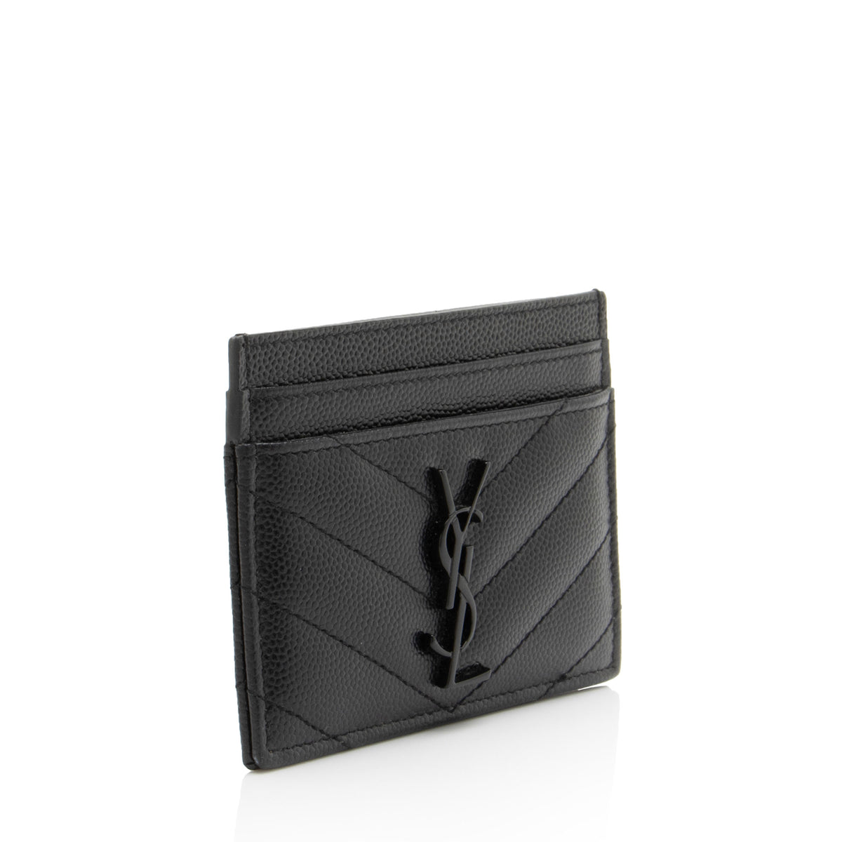 Saint Laurent Matelasse Grain de Poudre Monogram Card Case