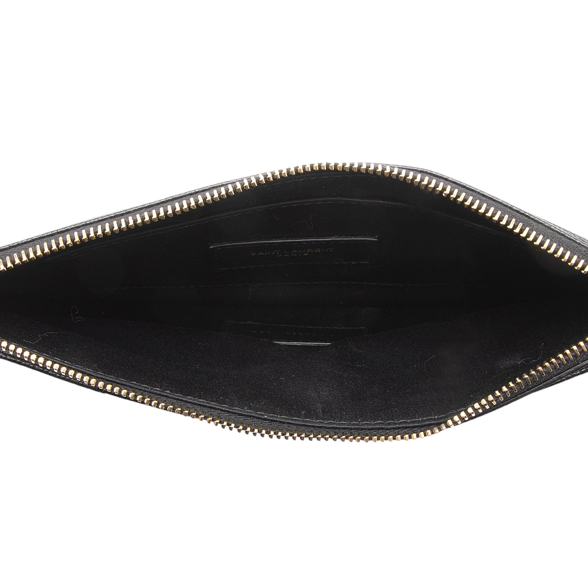 Saint Laurent Matelasse Grain de Poudre Monogram Cassandra Large Pouch (SHF-O12zWn)