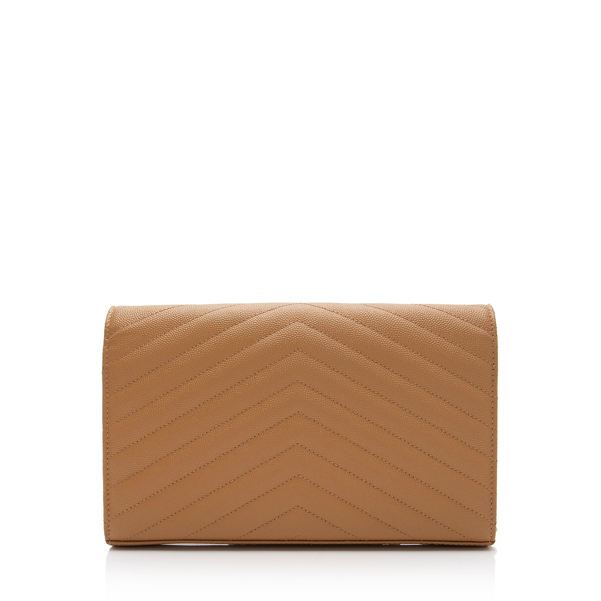 Saint Laurent Matelasse Grain de Poudre Monogram Chain Wallet (SHF-QuiirS)