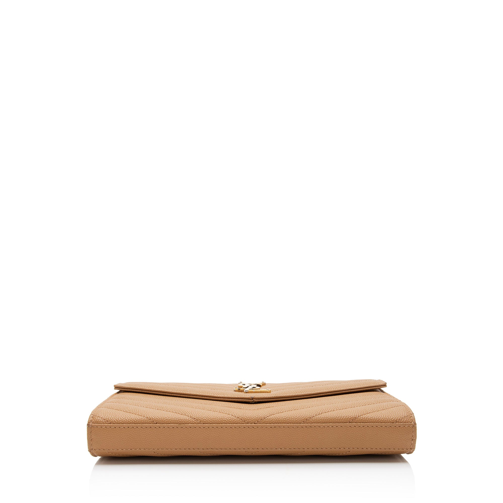 Saint Laurent Matelasse Grain de Poudre Monogram Chain Wallet (SHF-QuiirS)