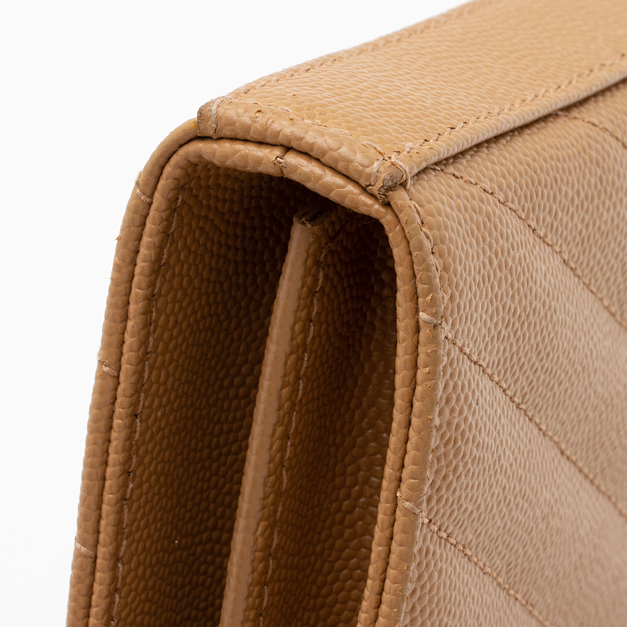 Saint Laurent Matelasse Grain de Poudre Monogram Chain Wallet (SHF-QuiirS)