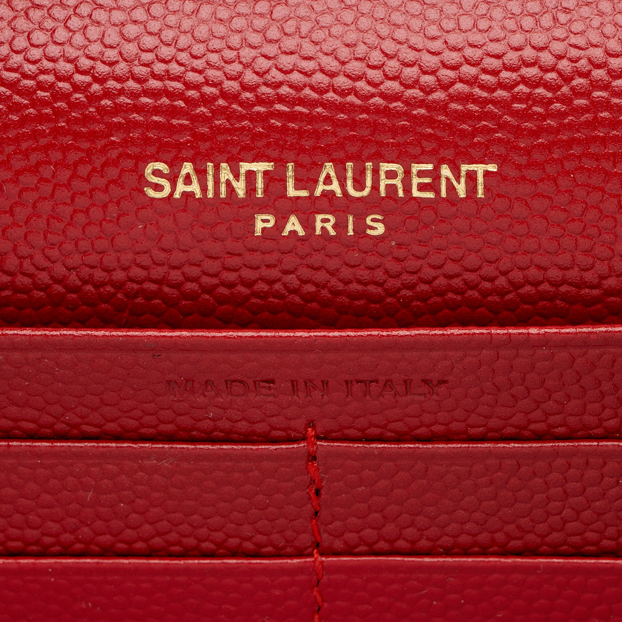Saint Laurent Matelasse Grain de Poudre Monogram Chain Wallet (SHF-HJdOSr)