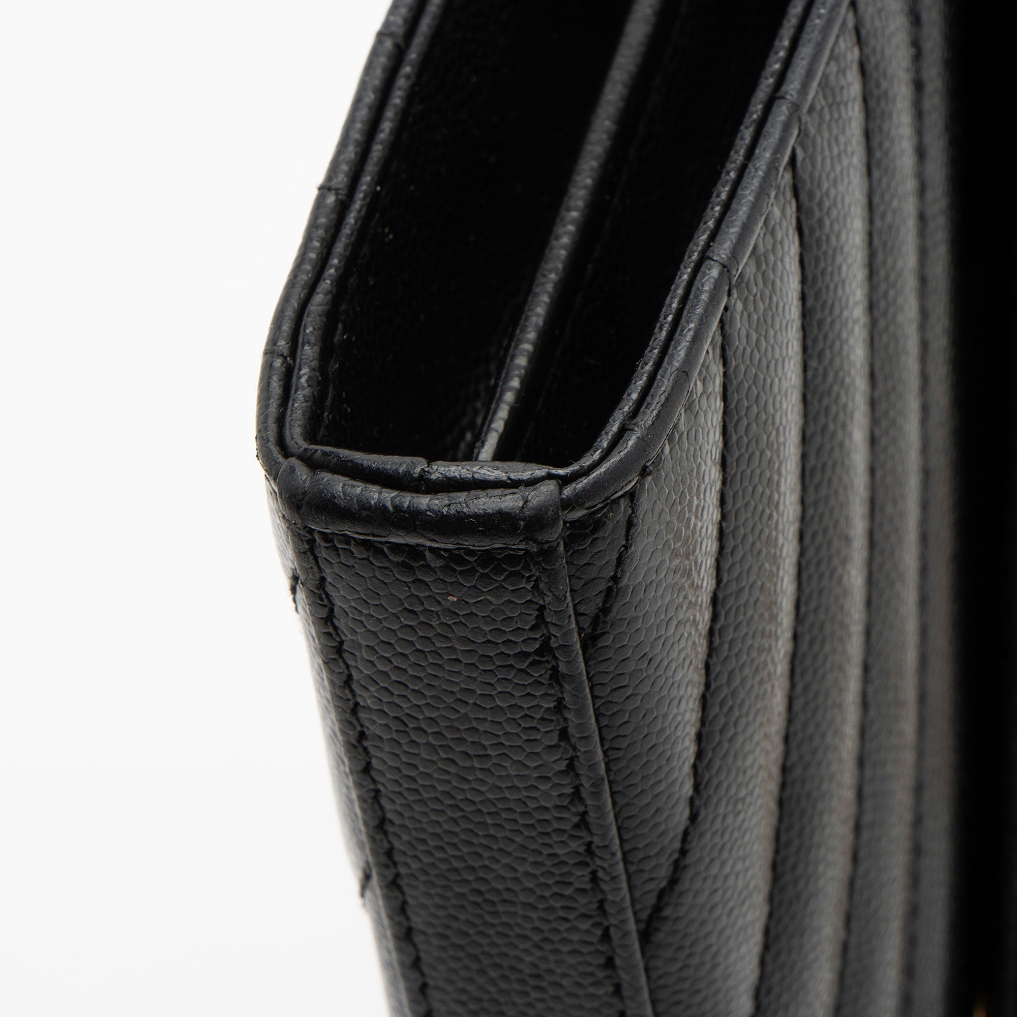Saint Laurent Matelasse Grain de Poudre Monogram Chain Wallet (SHF-CtcP6l)