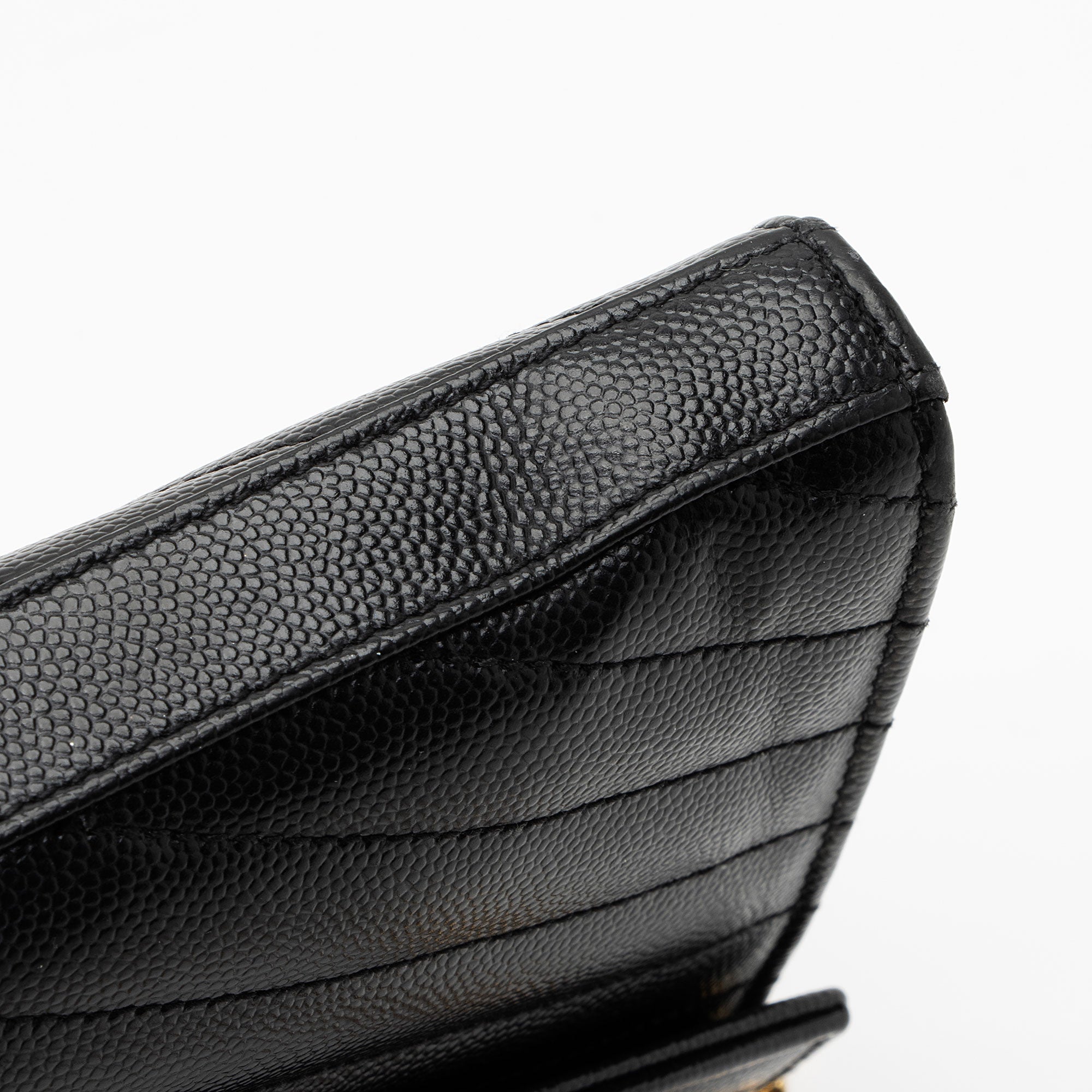 Saint Laurent Matelasse Grain de Poudre Monogram Chain Wallet (SHF-fpbhkV)