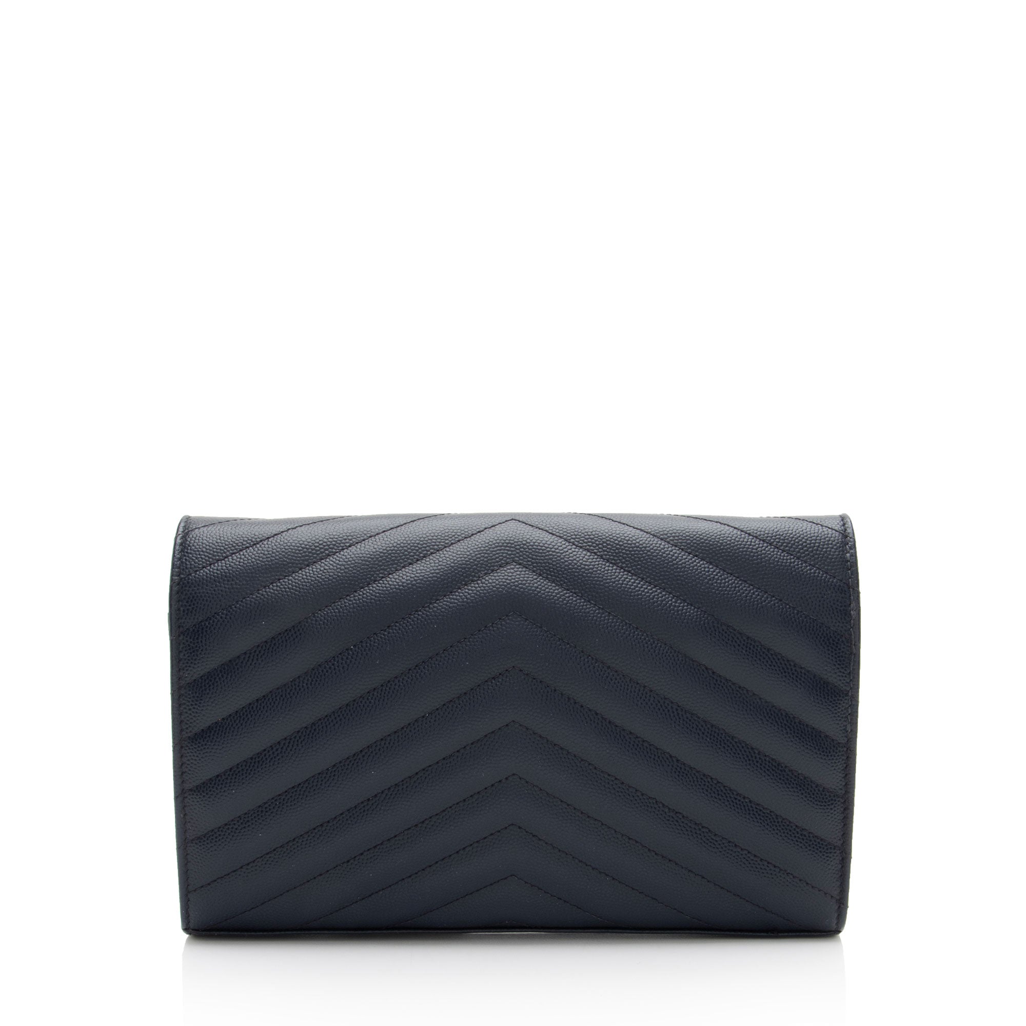 Saint Laurent Matelasse Grain de Poudre Monogram Chain Wallet