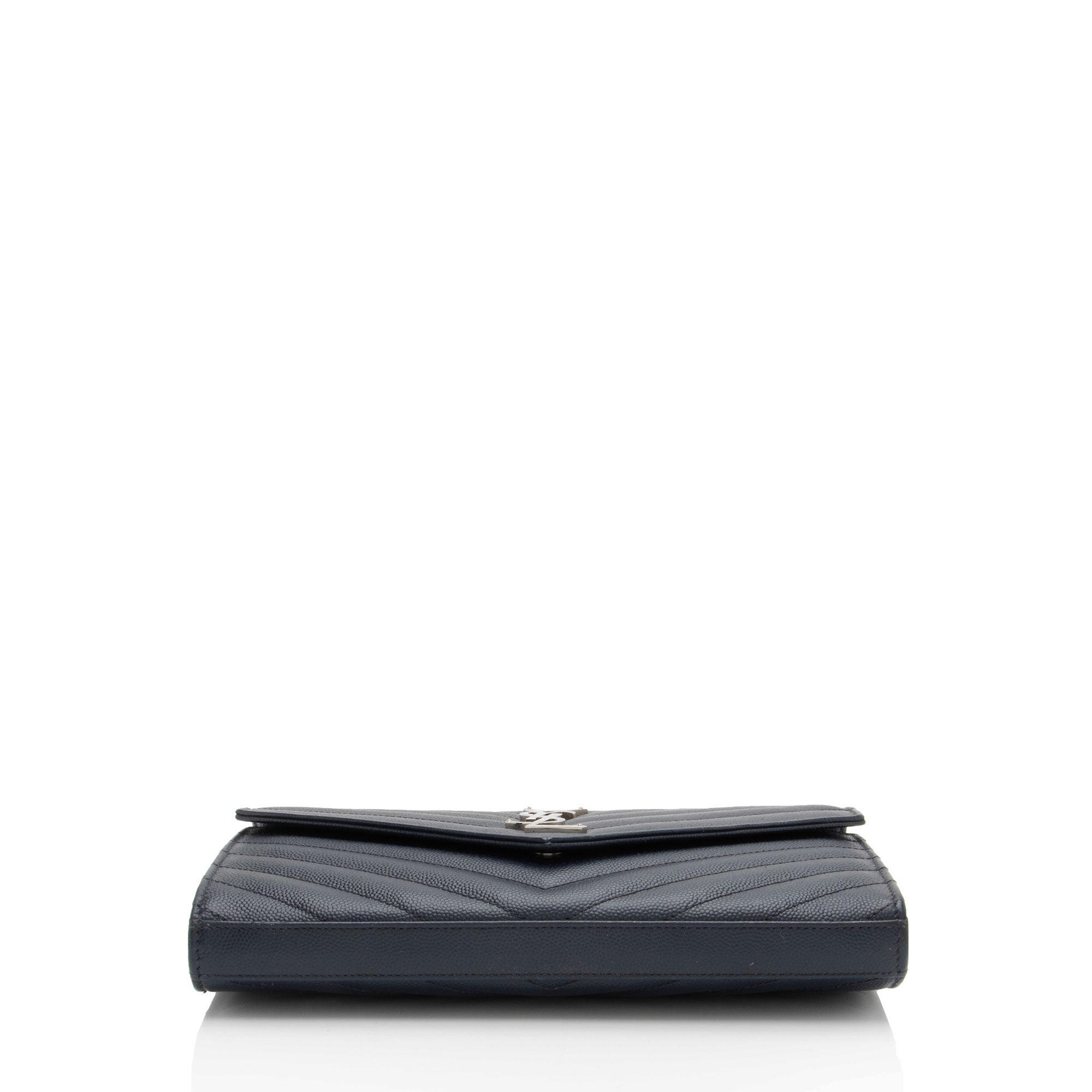 Saint Laurent Matelasse Grain de Poudre Monogram Chain Wallet