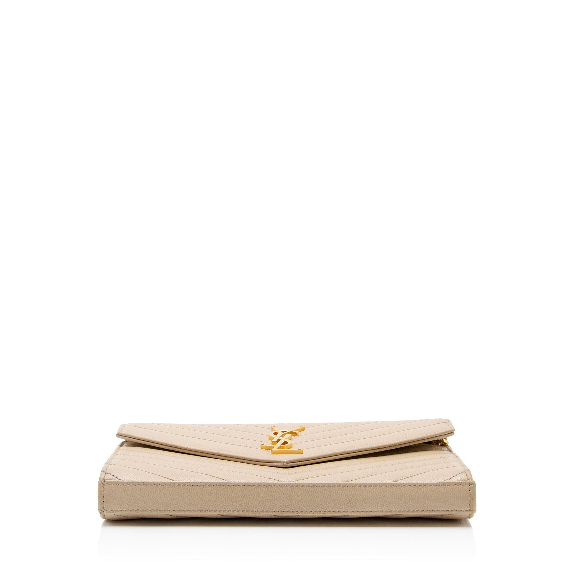 Saint Laurent Matelasse Grain de Poudre Monogram Chain Wallet
