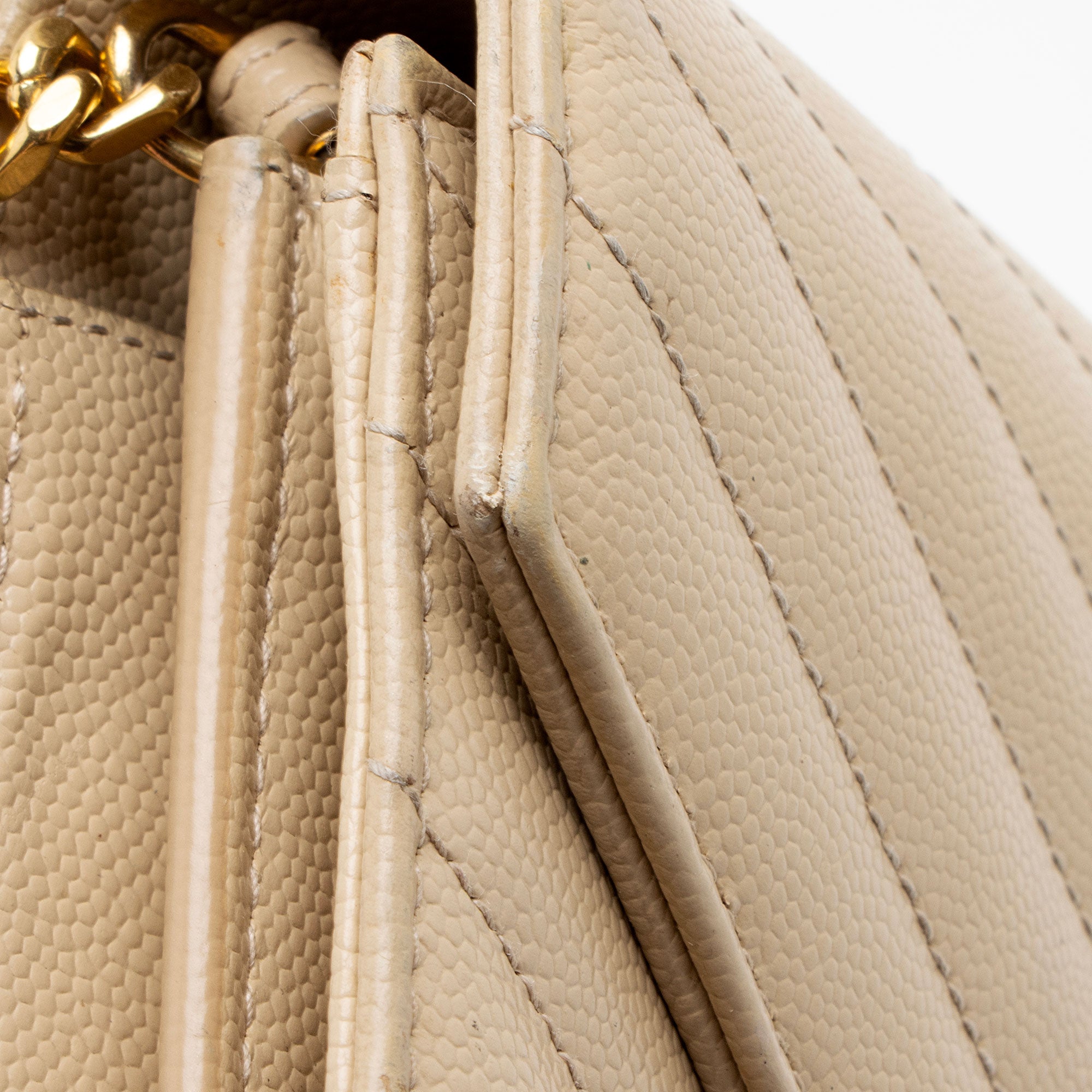 Saint Laurent Matelasse Grain de Poudre Monogram Chain Wallet