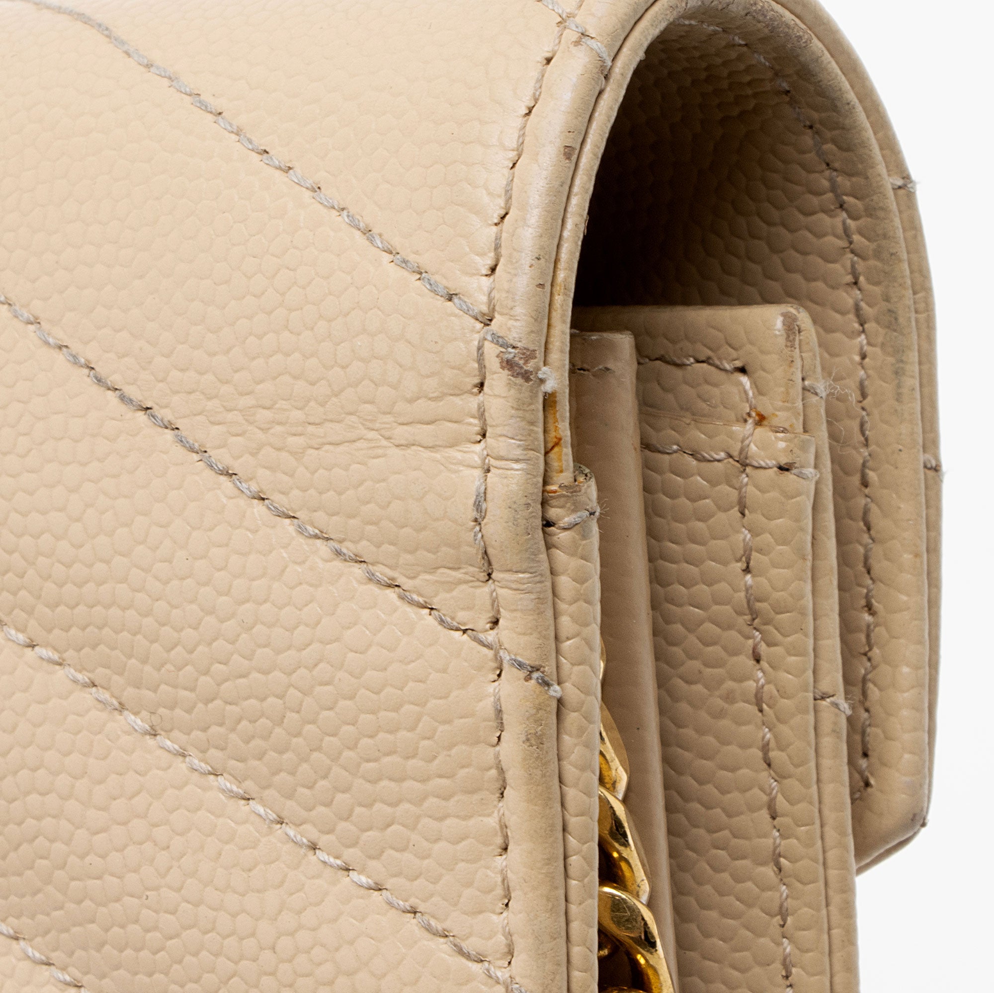 Saint Laurent Matelasse Grain de Poudre Monogram Chain Wallet
