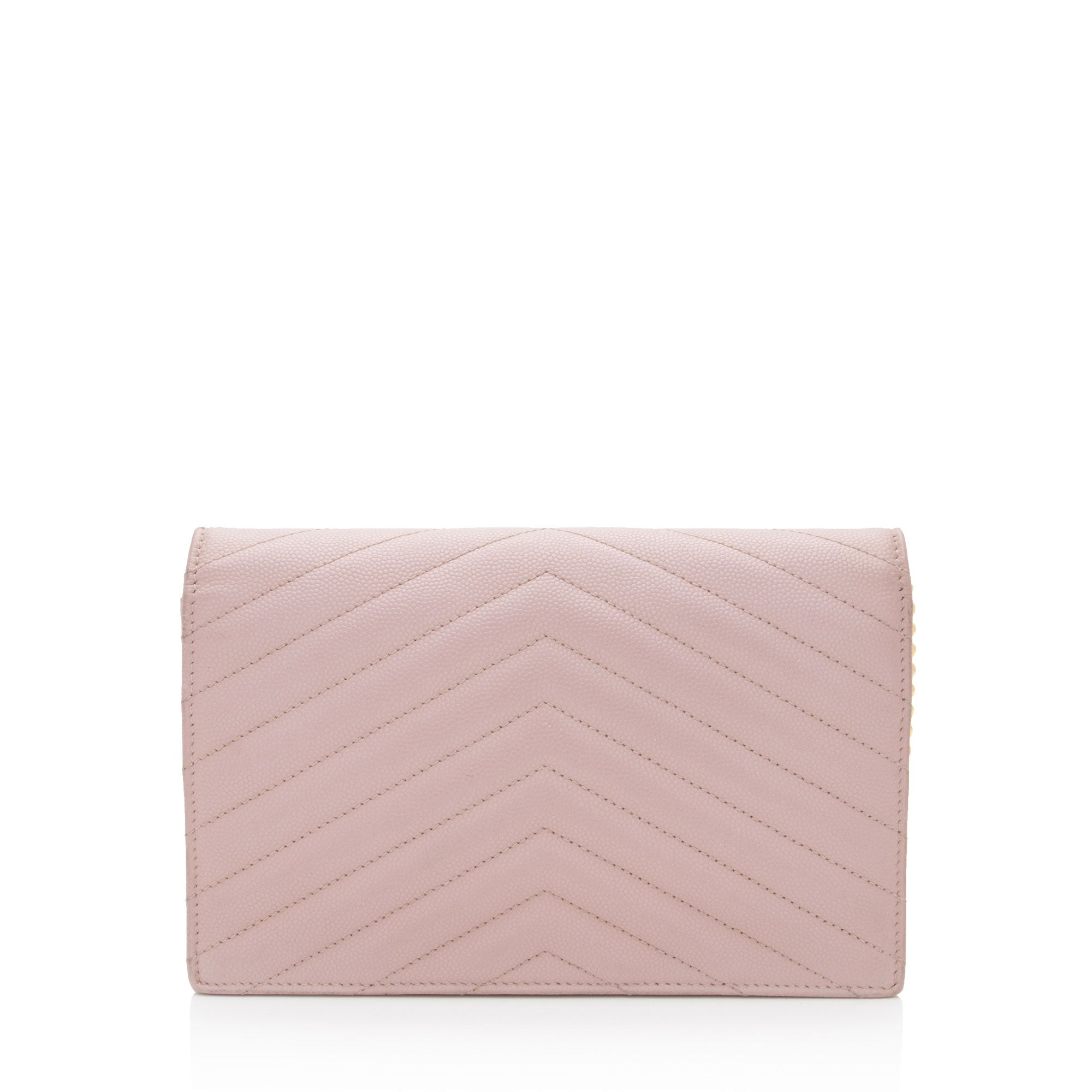 Saint Laurent Matelasse Grain de Poudre Monogram Envelope Chain Wallet