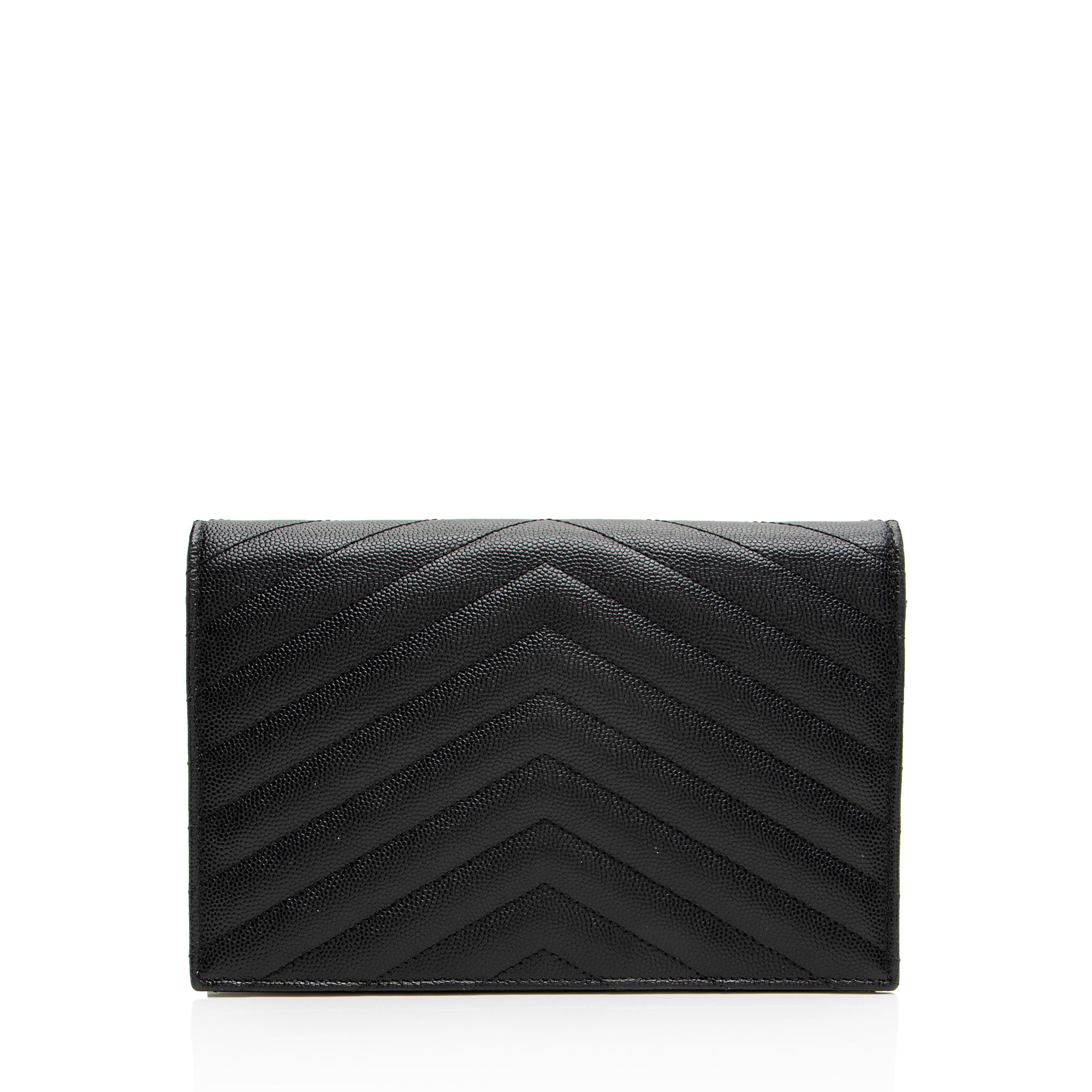 Saint Laurent Matelasse Grain de Poudre Monogram Envelope Chain Wallet