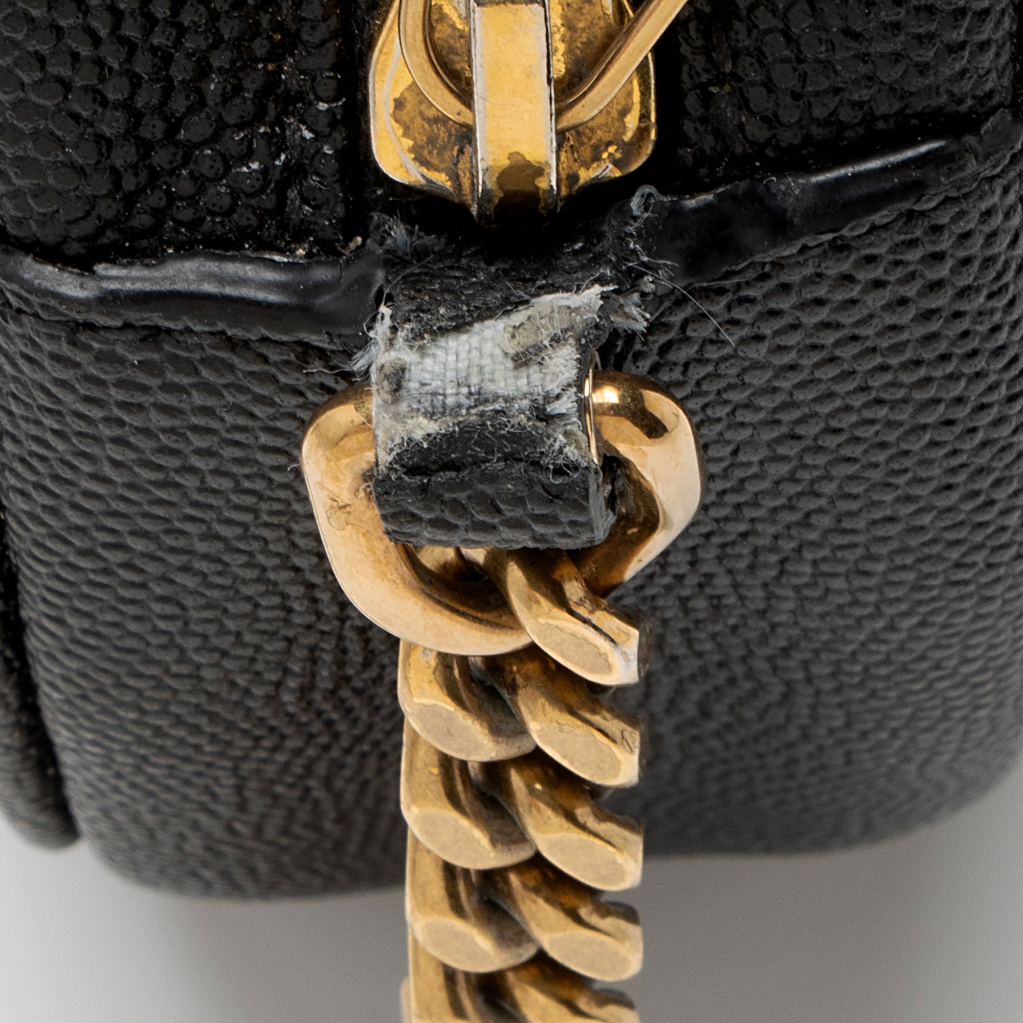 Saint Laurent Matelasse Grain de Poudre Monogram Vinyle Round Camera Bag - FINAL SALE