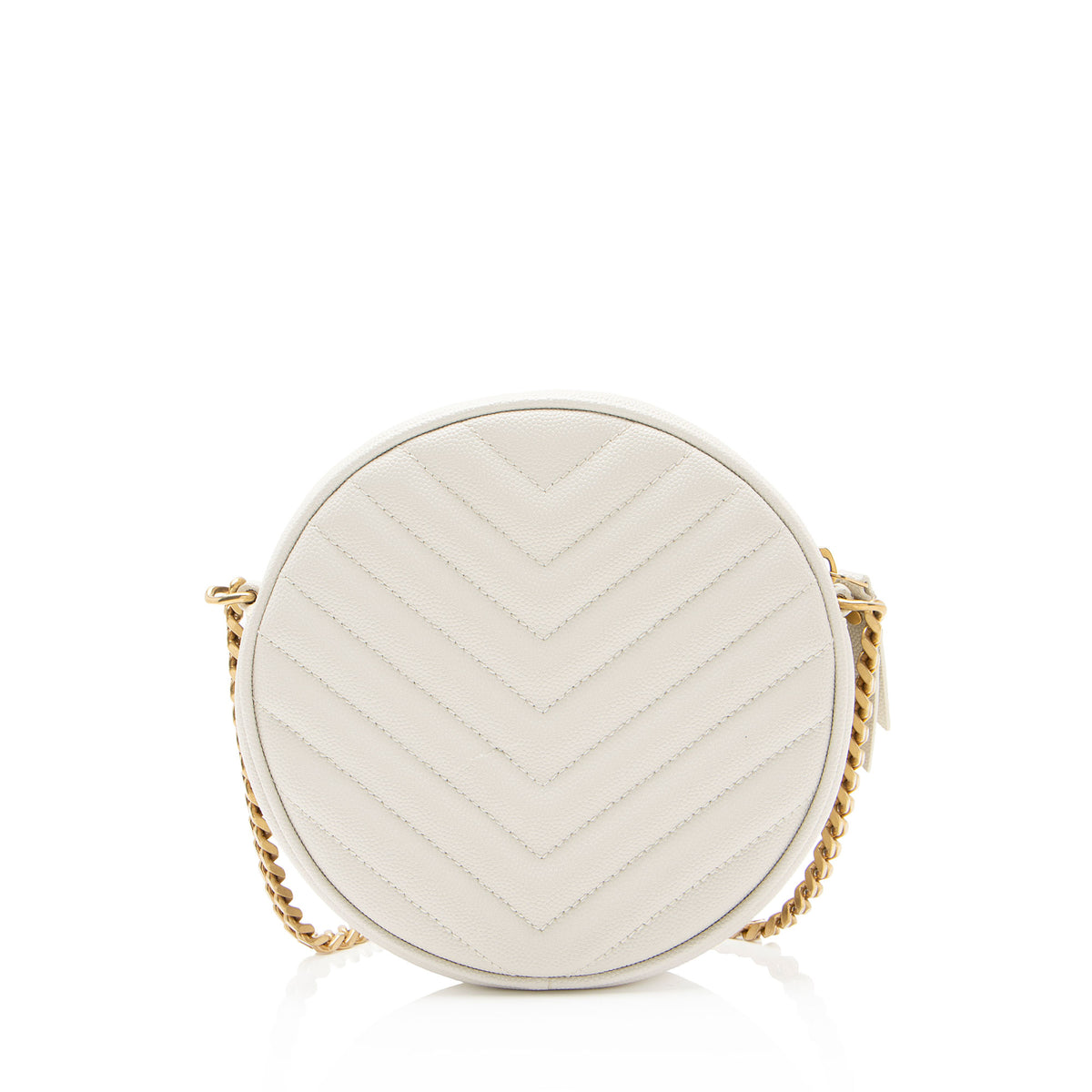 Saint Laurent Matelasse Grain de Poudre Monogram Vinyle Round Camera Bag