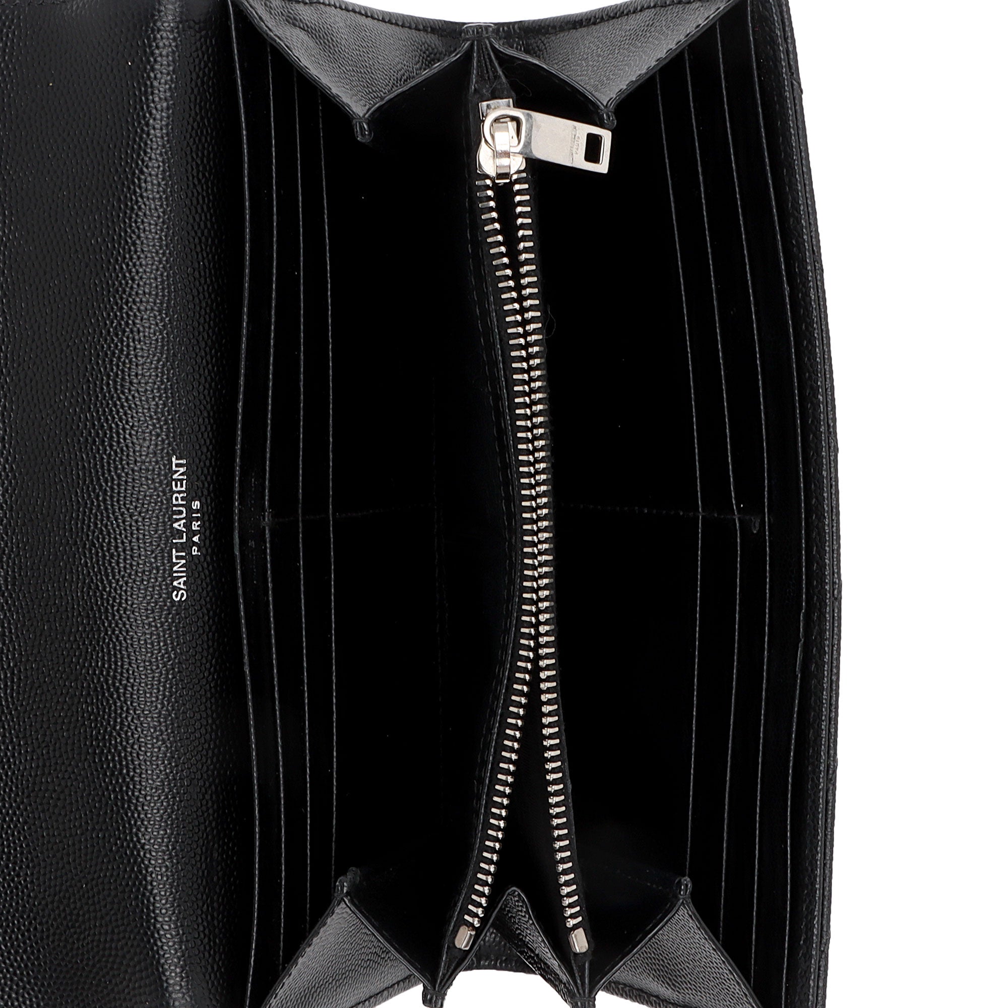 Saint Laurent Matelasse Grain de Poudre Monogram Wallet (SHF-YZtdVY)