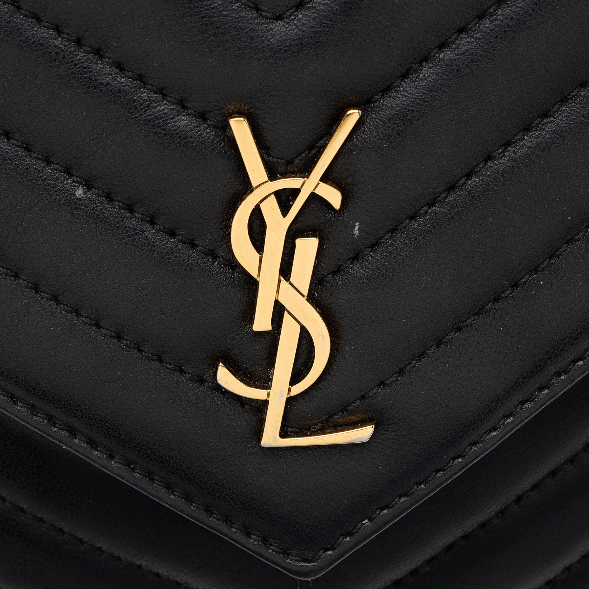 Saint Laurent Matelasse Lambskin Monogram Small Double Flap Bag