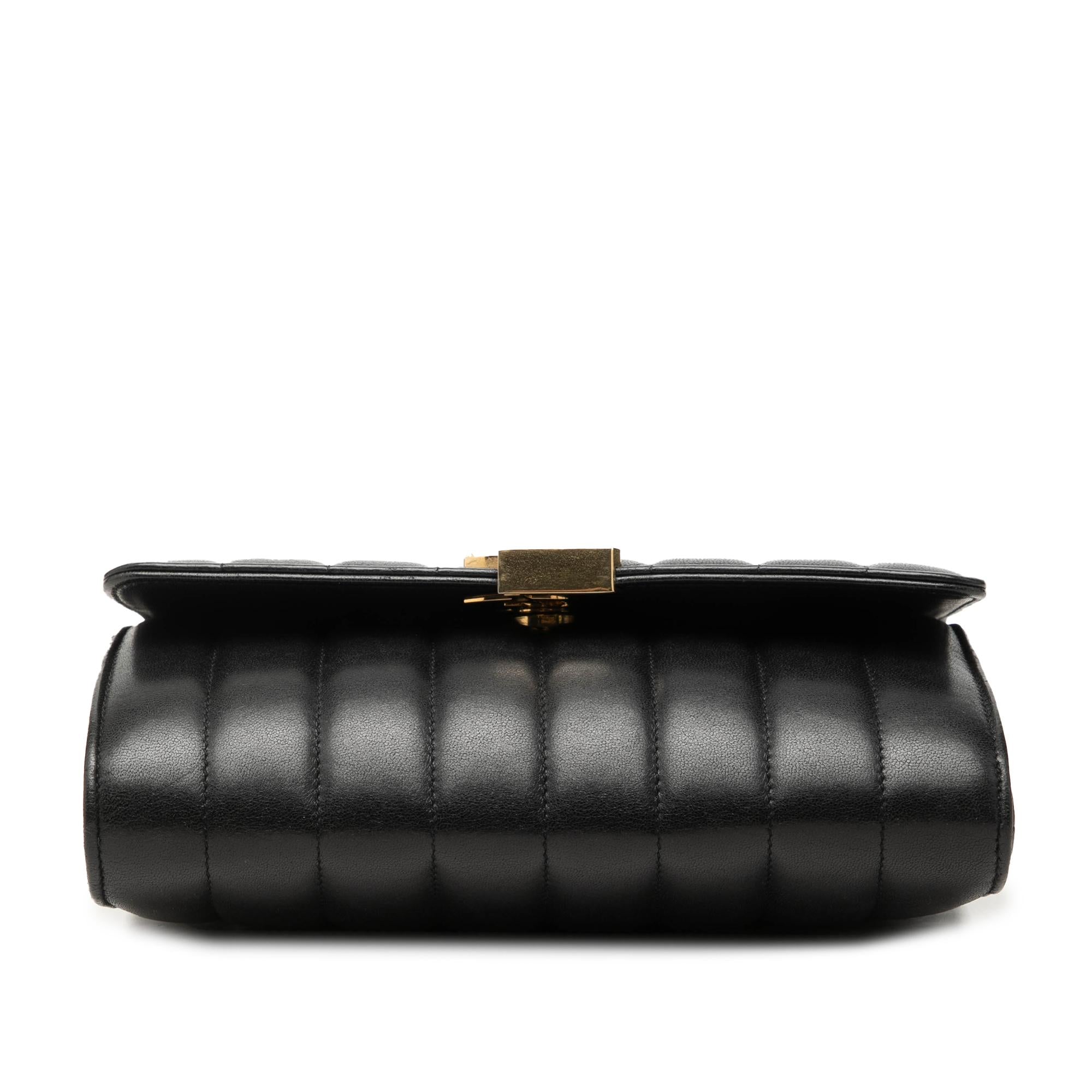 Saint Laurent Matelasse Lambskin Monogram Vicky Chain Wallet