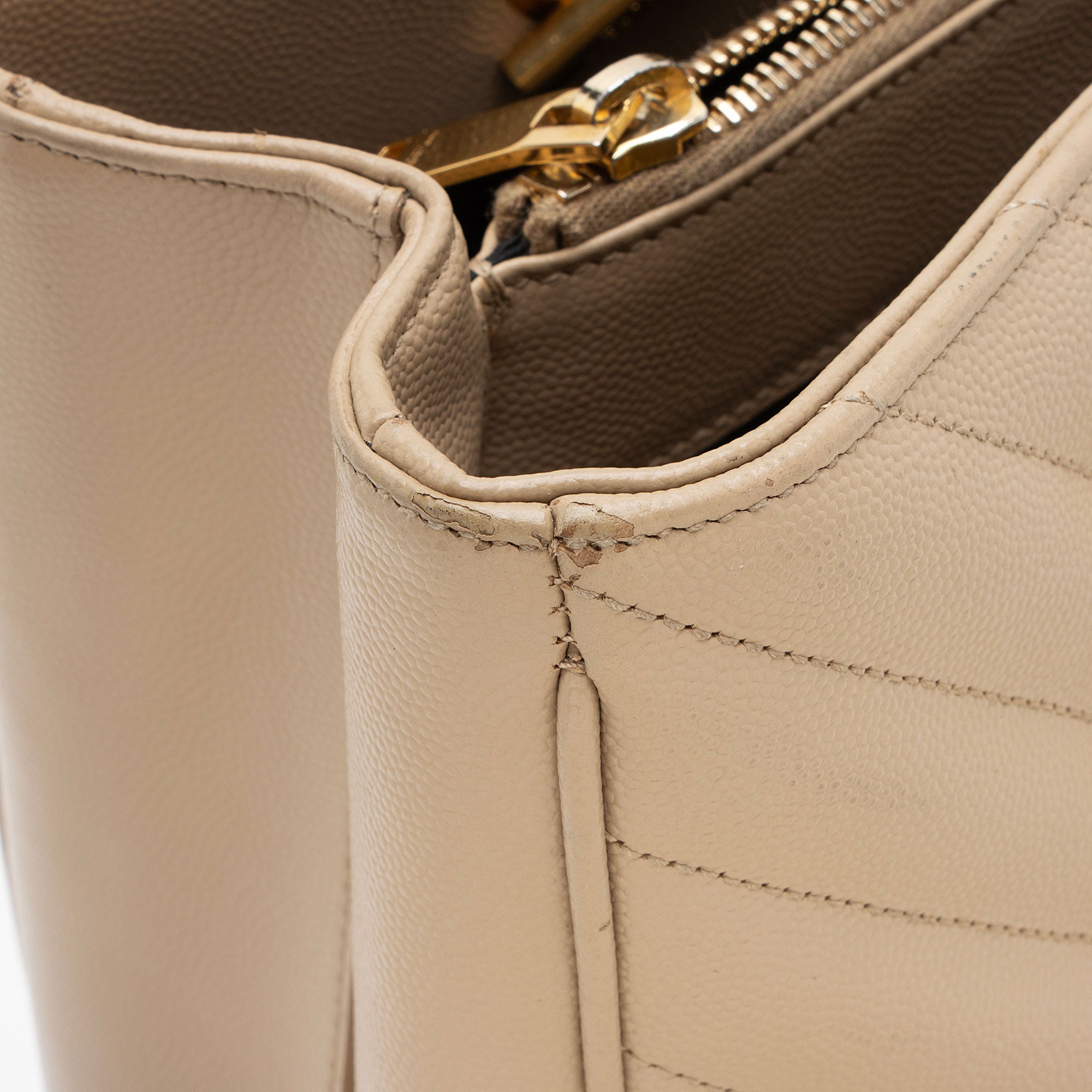 Saint Laurent Matelasse Grain de Poudre Monogram Chain Shopper Tote (SHF-bgDHik)