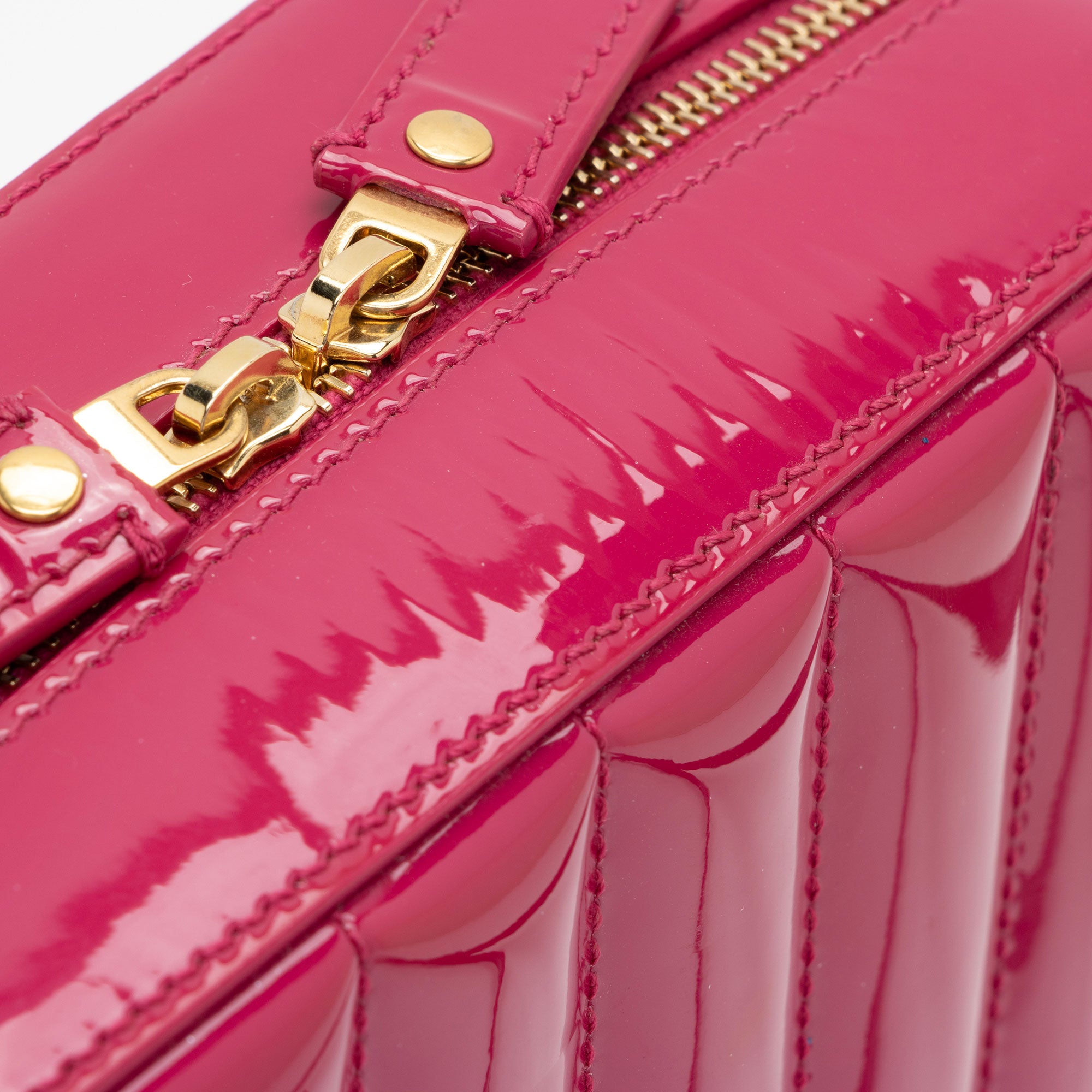 Saint Laurent Matelasse Patent Lambskin Monogram Vicky Camera Bag