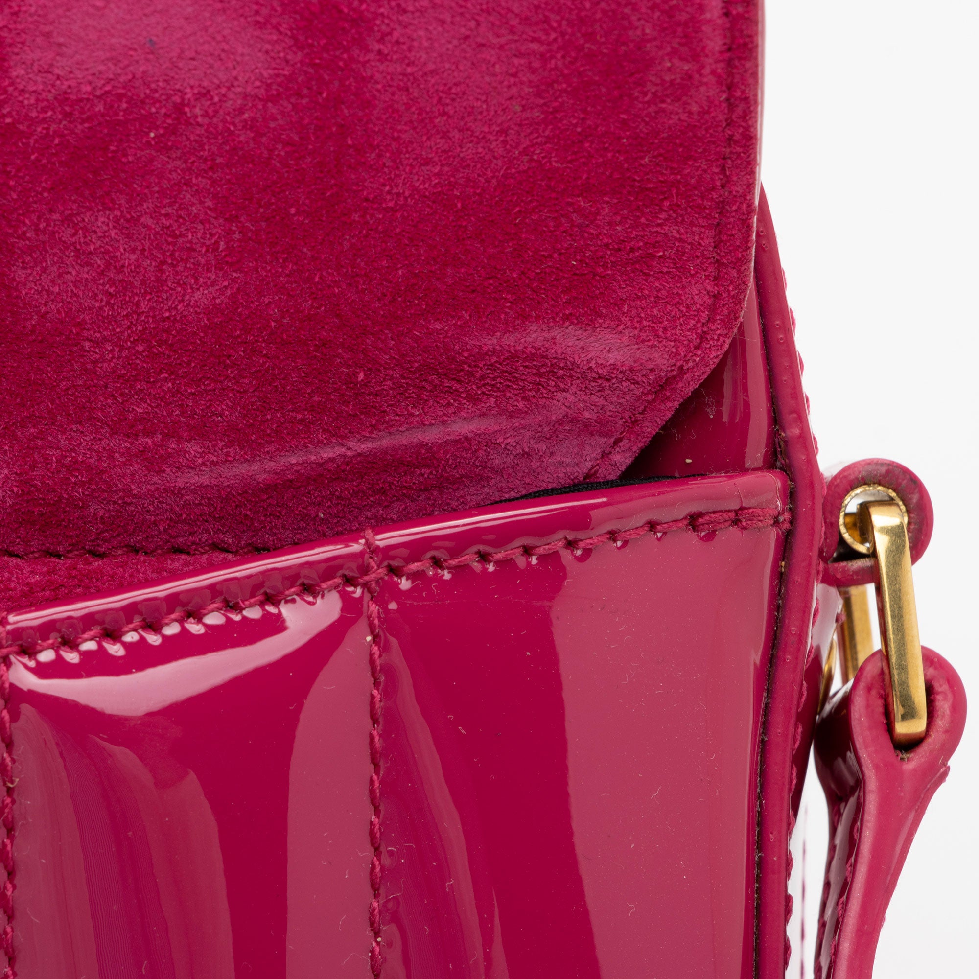 Saint Laurent Matelasse Patent Lambskin Monogram Vicky Camera Bag