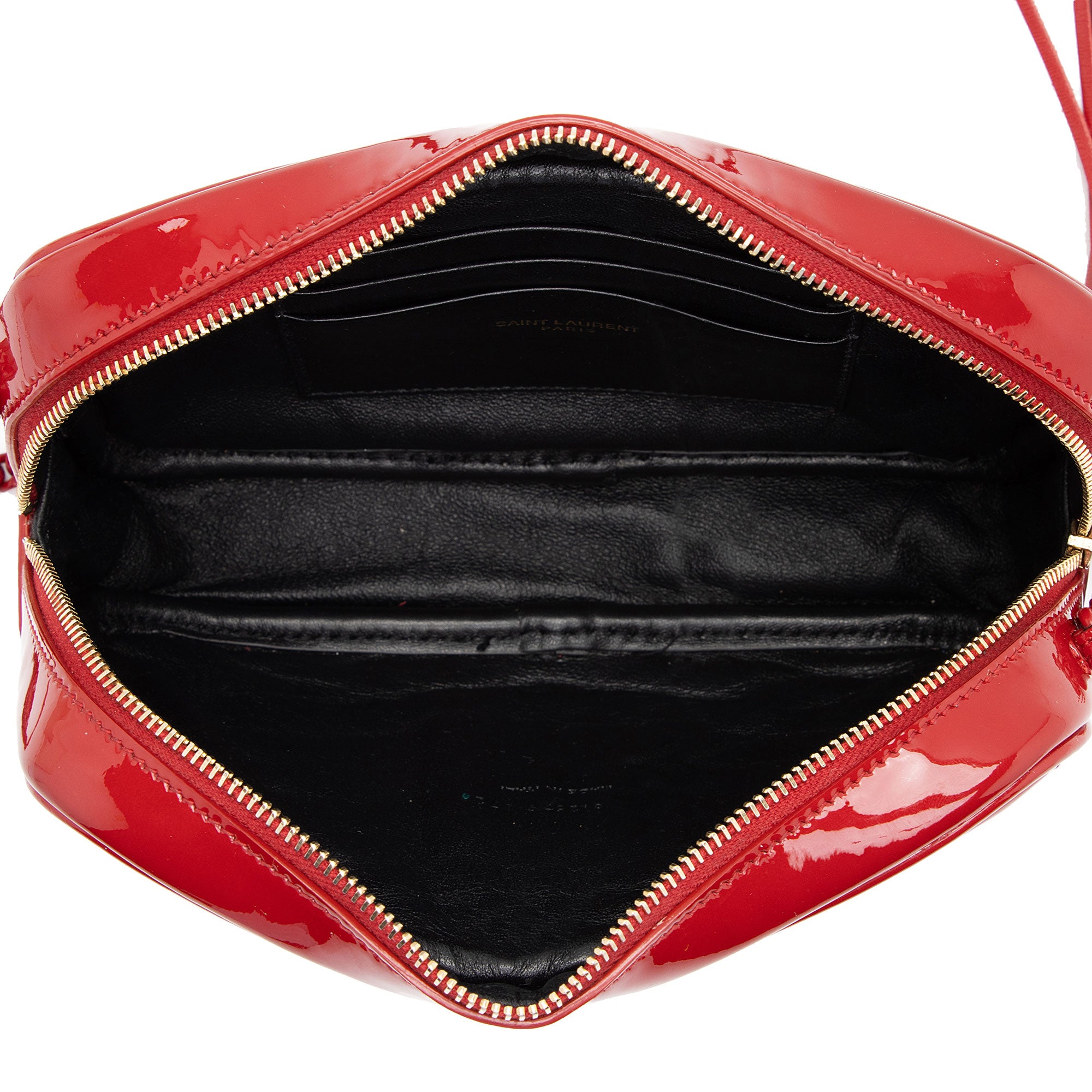 Saint Laurent Matelasse Patent Leather Monogram Lou Mini Camera Bag (SHF-Z68kf0)