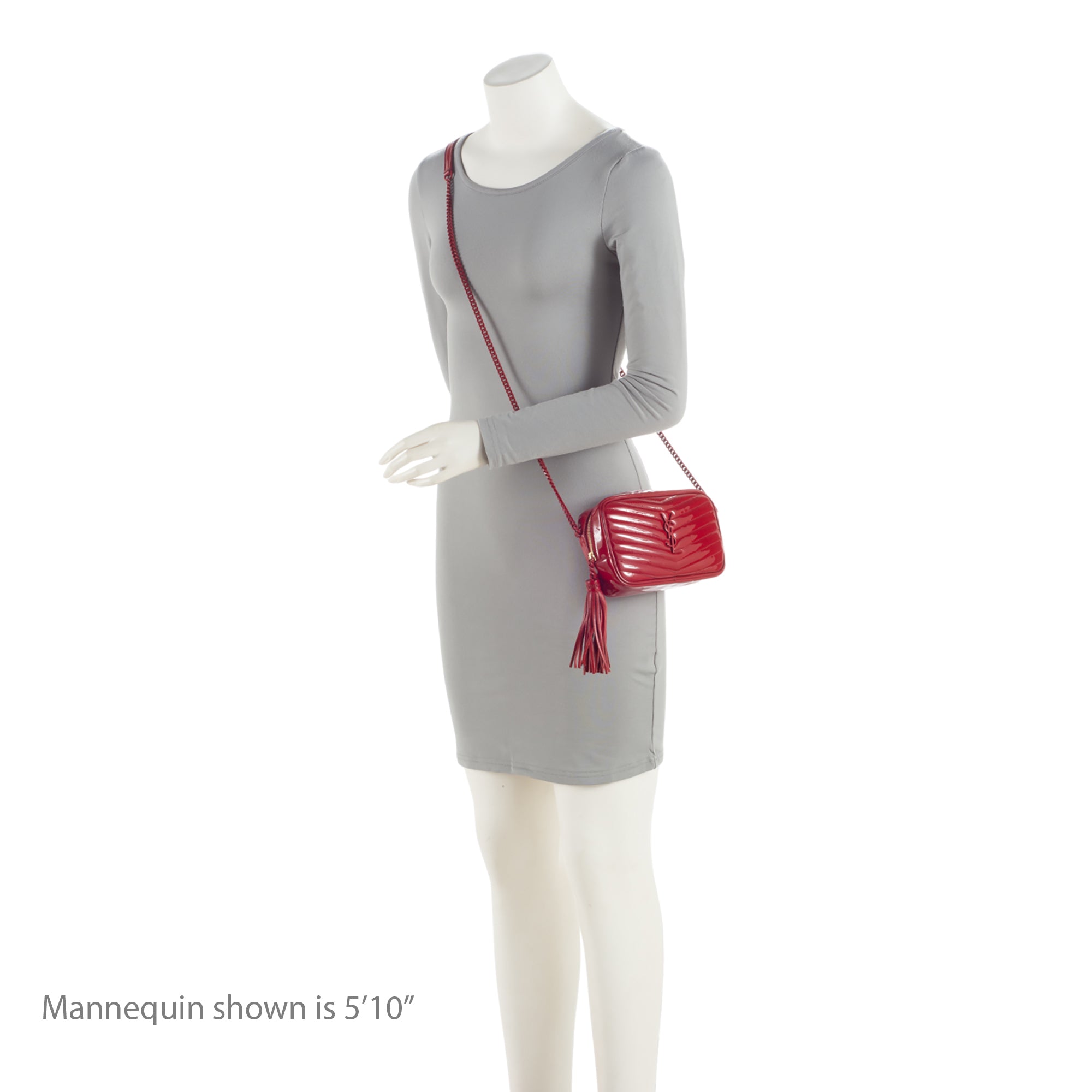 Saint Laurent Matelasse Patent Leather Monogram Lou Mini Camera Bag (SHF-Z68kf0)