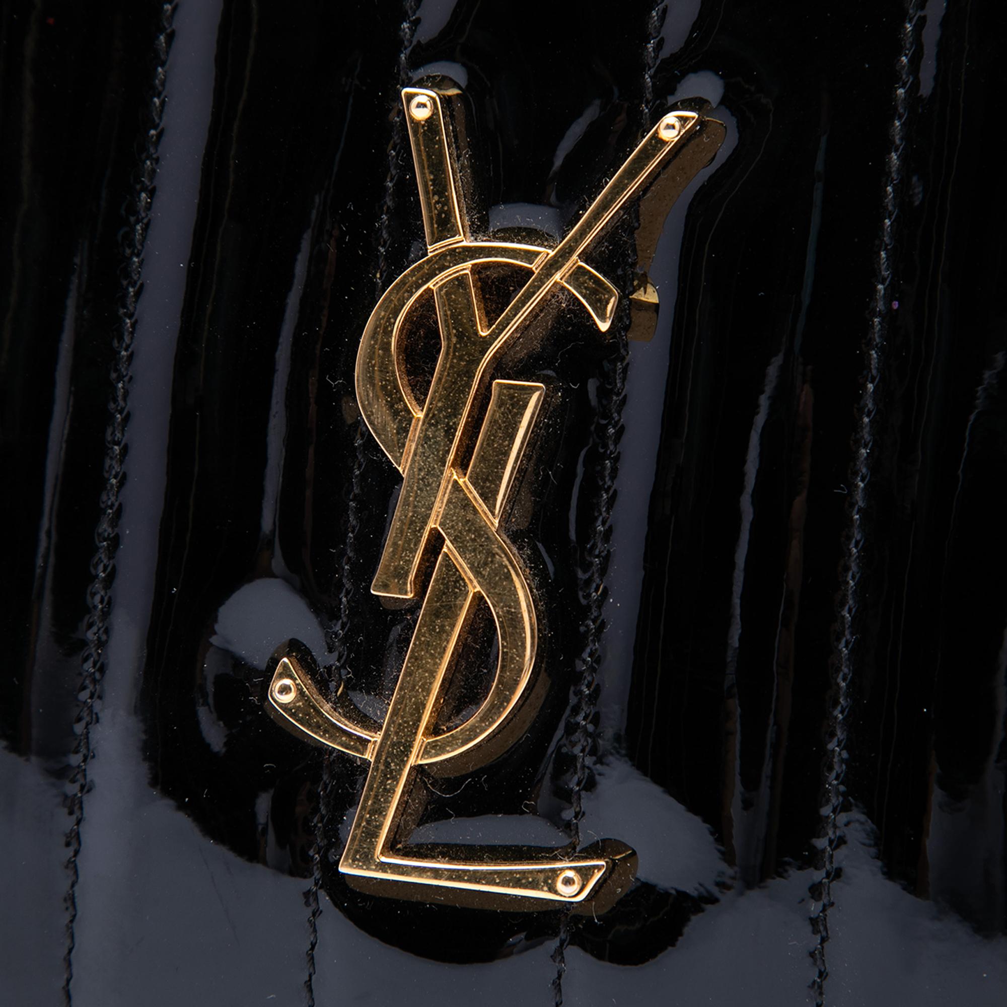 Saint Laurent Matelasse Patent Monogram Vicky Belt Bag