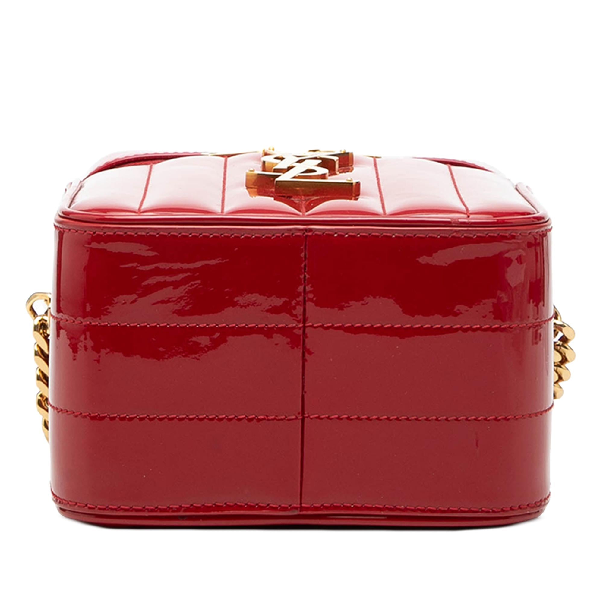 Saint Laurent Matelasse Patent Monogram Vicky Vanity Bag