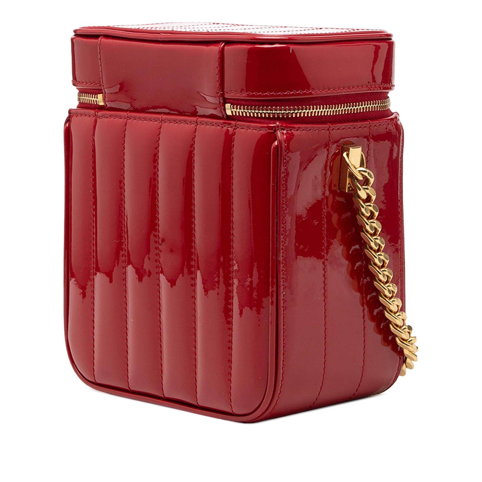 Saint Laurent Matelasse Patent Monogram Vicky Vanity Bag