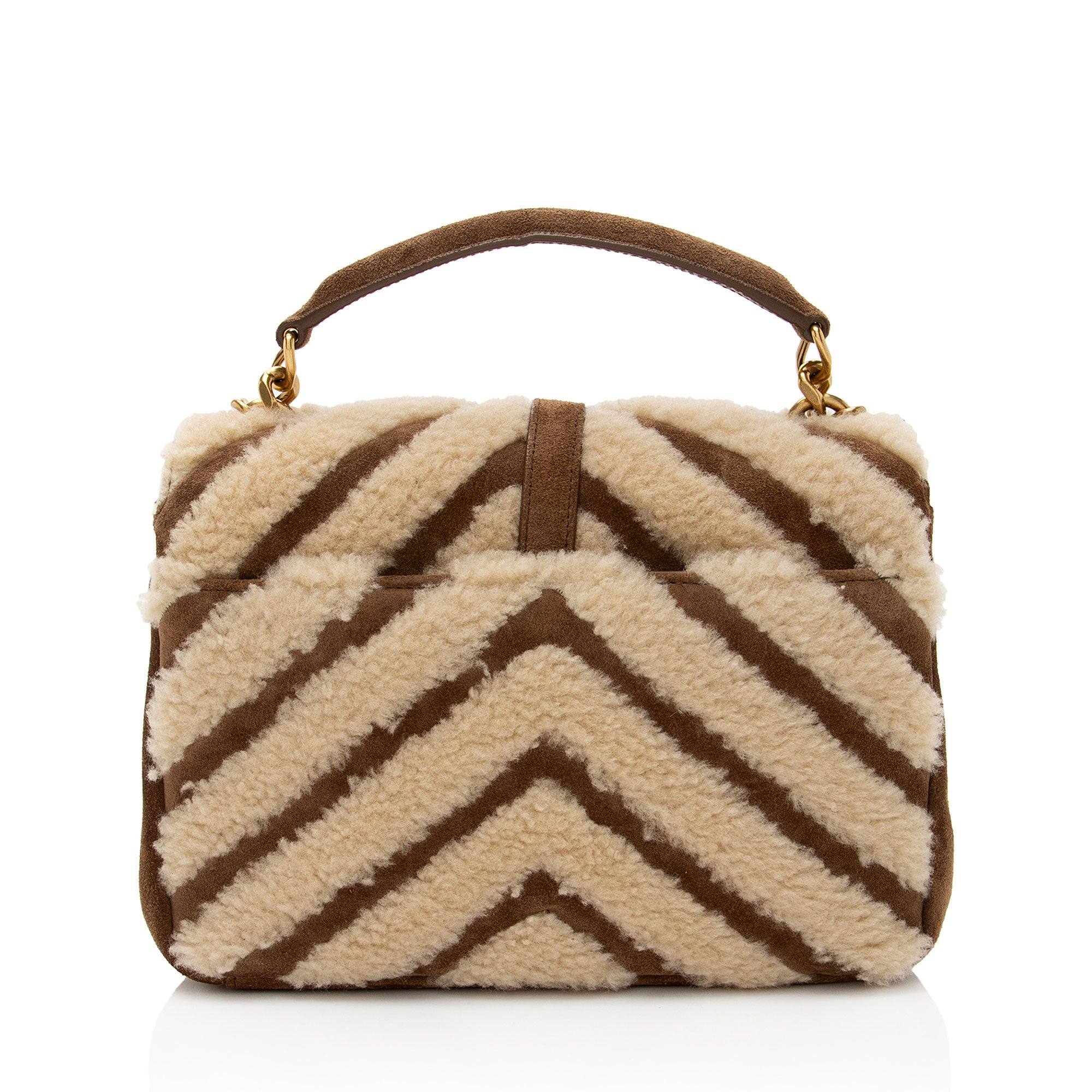 Saint Laurent Matelasse Shearling Nubuck College Medium Shoulder Bag (SHF-aCkyln)