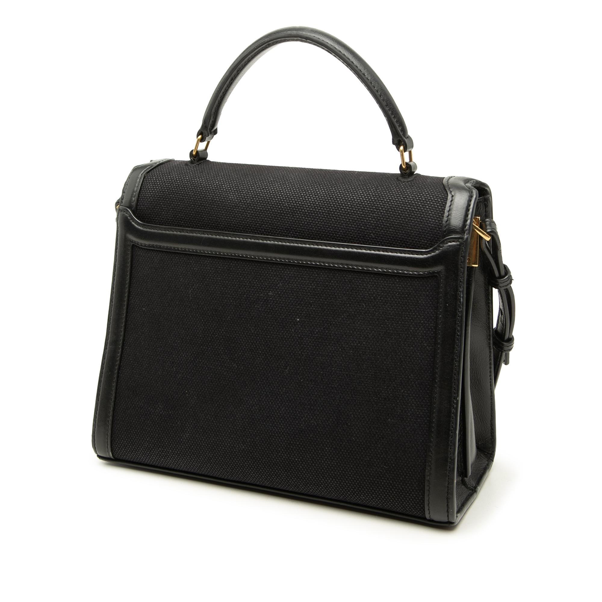 Saint Laurent Medium Canvas Cassandra Top Handle Bag