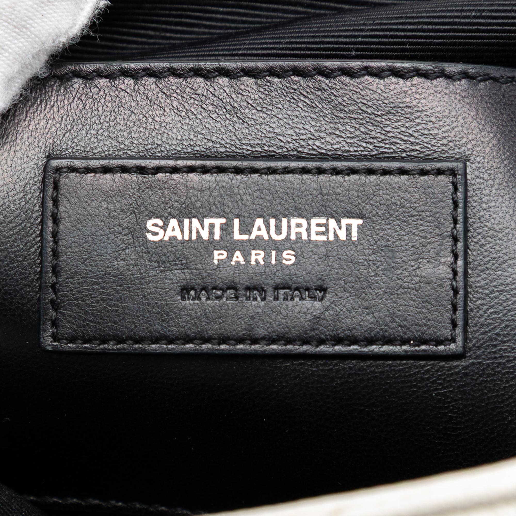 Saint Laurent Medium Chevron Calfskin Monogram Envelope Bag