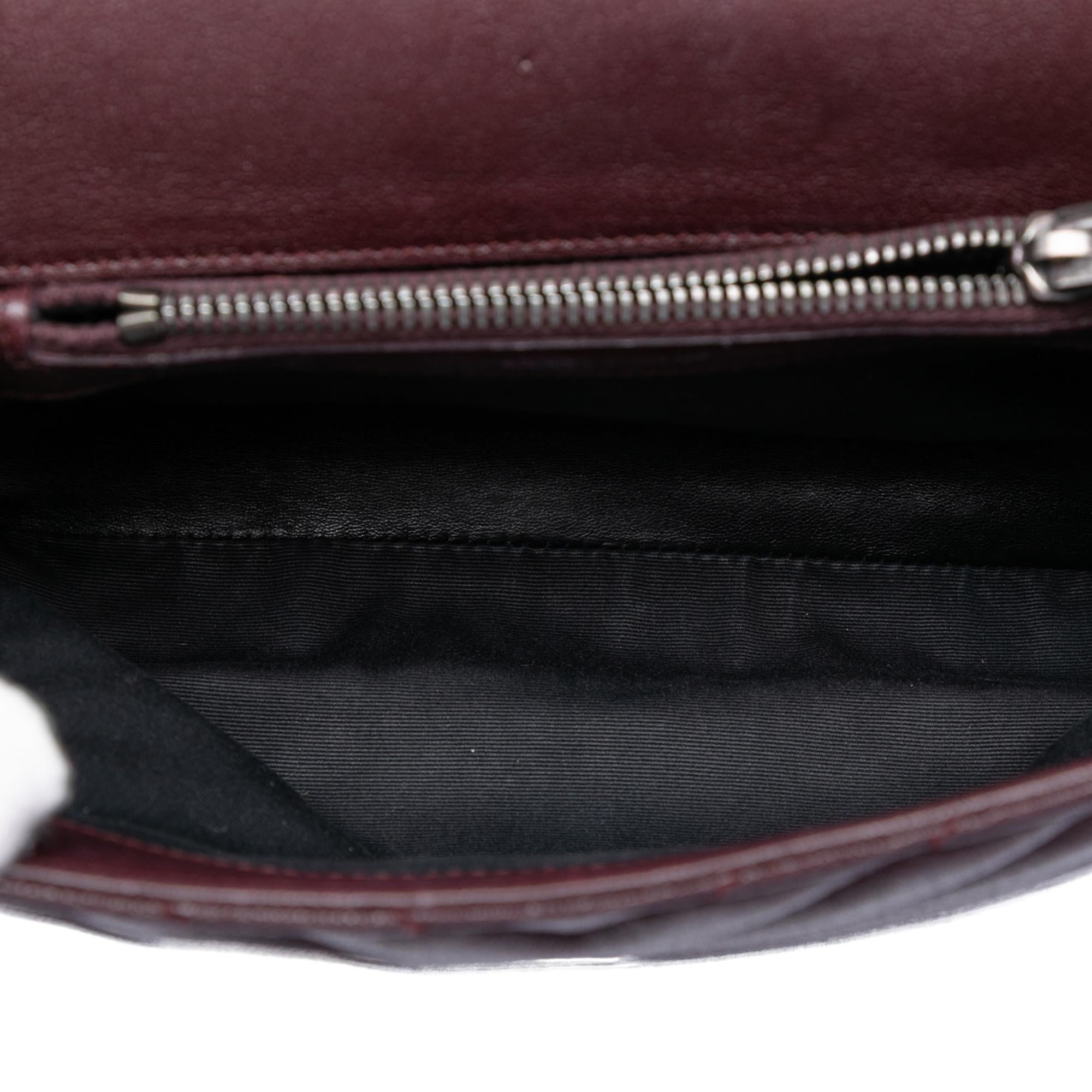 Saint Laurent Medium Chevron Sheepskin Monogram College Satchel