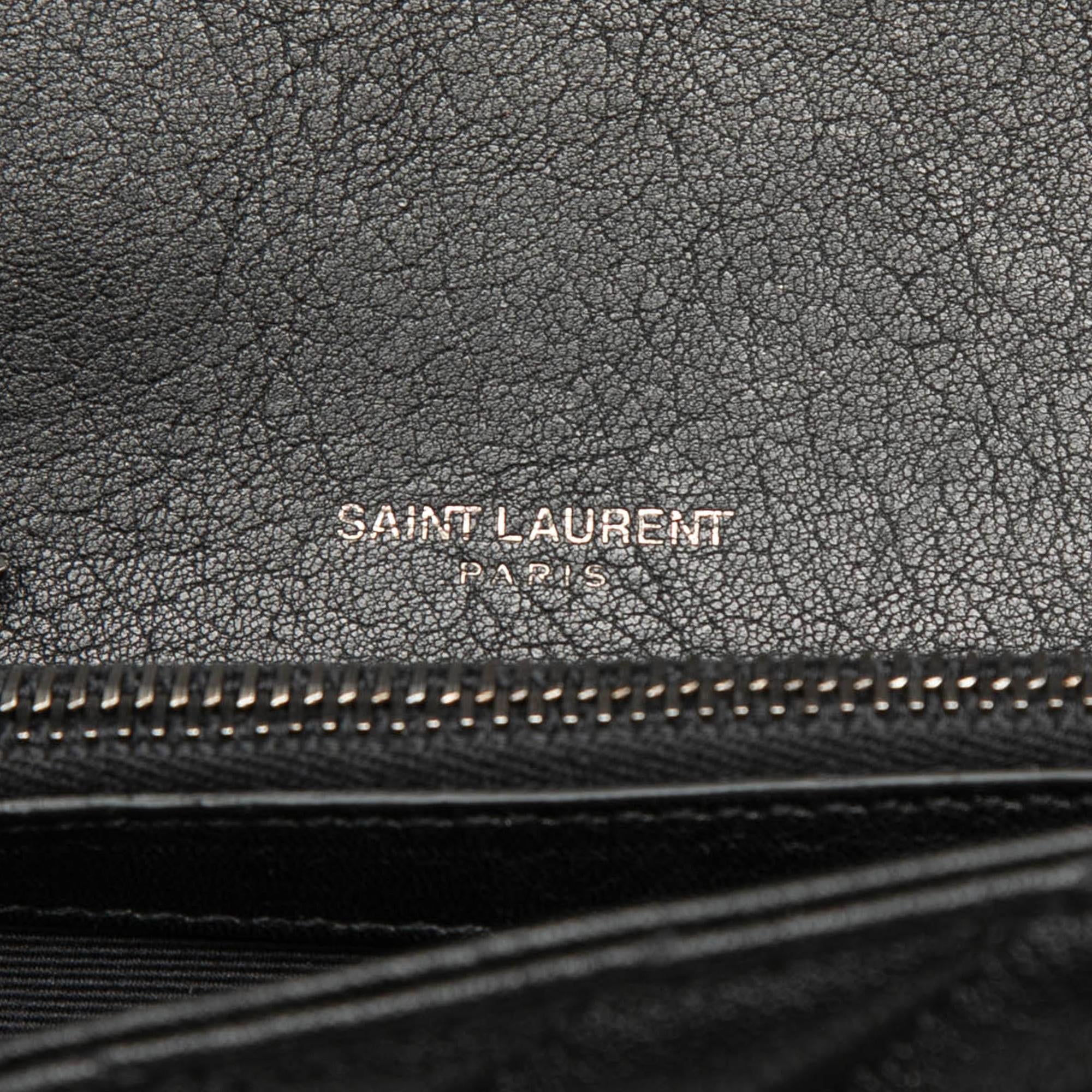 Saint Laurent Medium Chevron Sheepskin Monogram College Satchel