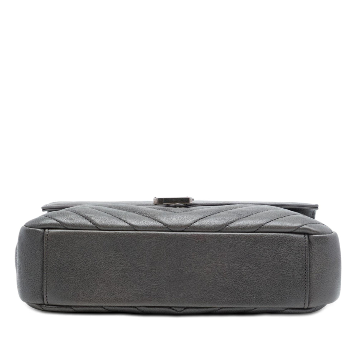 Saint Laurent Medium Chevron Sheepskin Monogram College Satchel