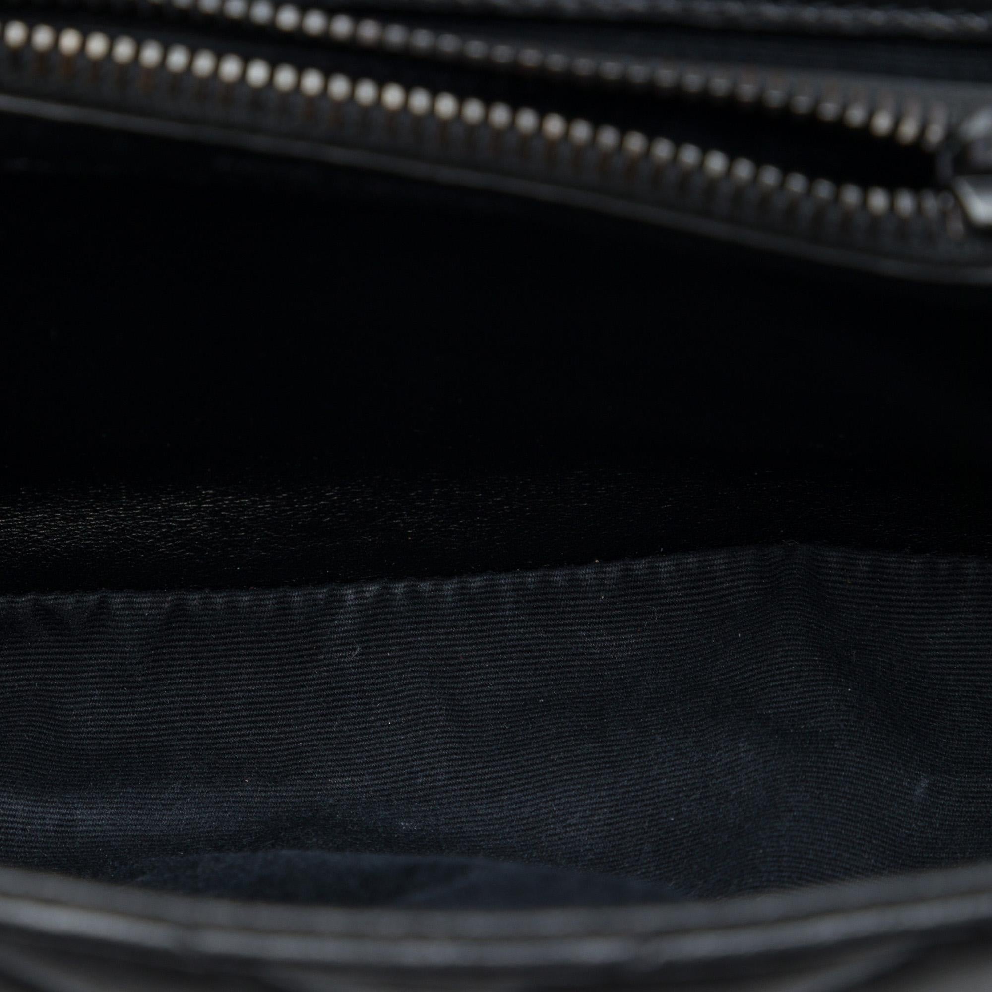 Saint Laurent Medium Chevron Sheepskin Monogram Monochrome College Bag