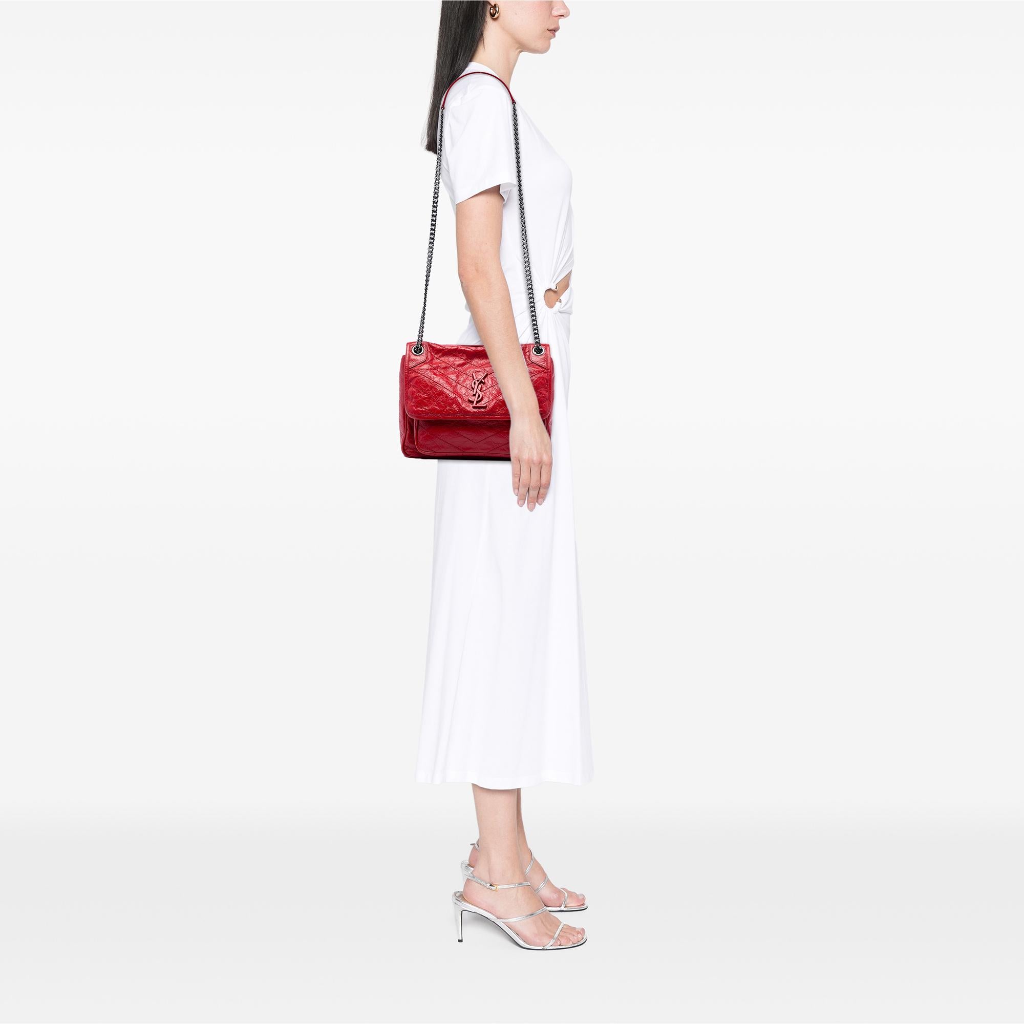 Saint Laurent Medium Crinkled Calfskin Niki