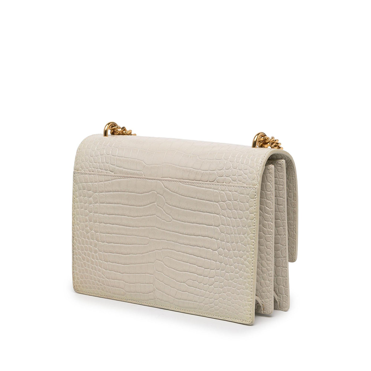 Saint Laurent Medium Croc Embossed Leather Monogram Sunset Crossbody